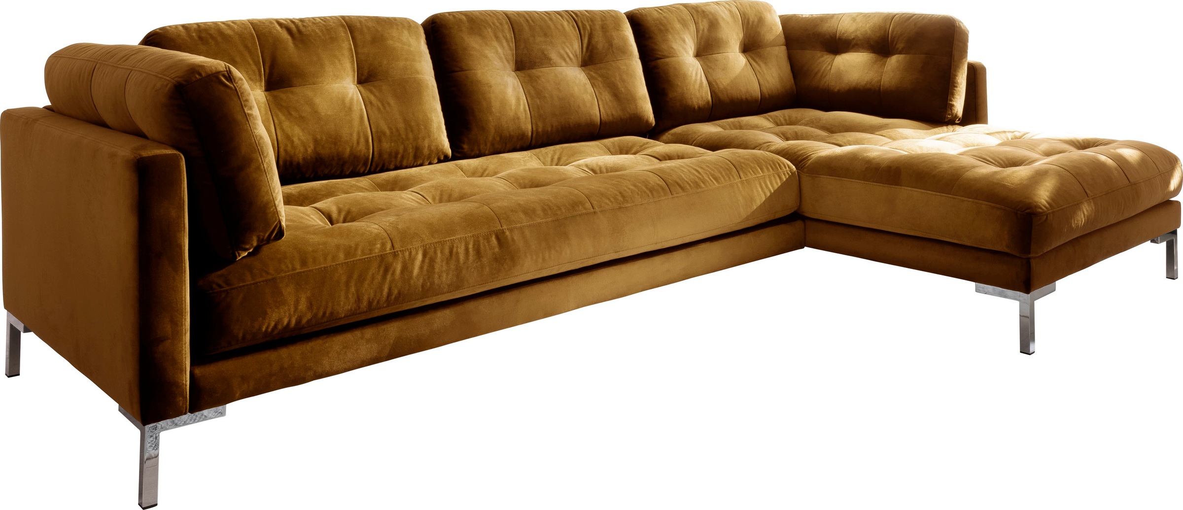 Trends by HG Ecksofa "Landau L-Form", in Cord-Stoff mit Metallfuß günstig online kaufen