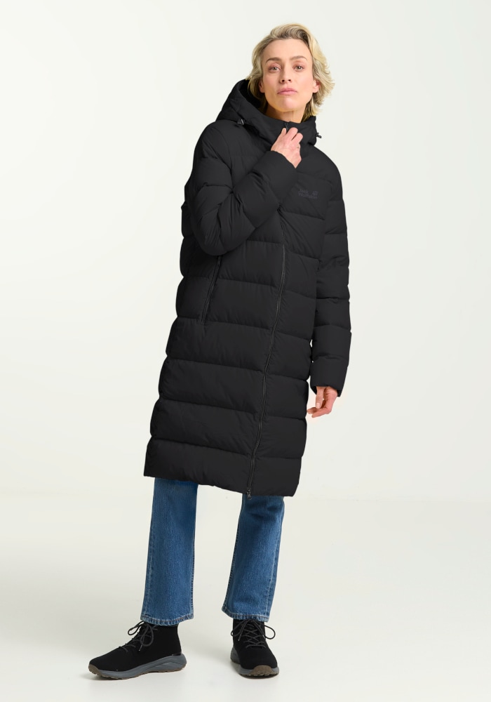 Jack Wolfskin Daunenmantel "FROZEN PALACE COAT W RDS" mit wärmender Daunenfüllung aus Entendaune und Federn, winddicht