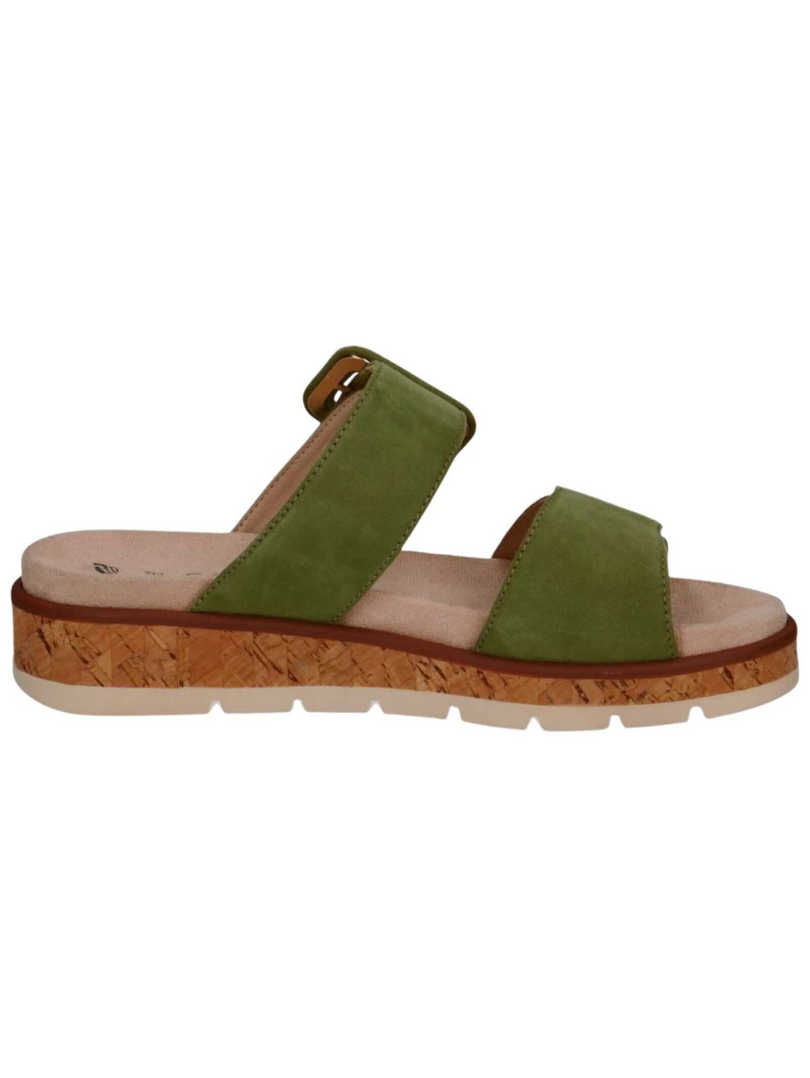 Pantolette CAPRICE "Caprice Pantoletten Veloursleder", Damen, Gr. 39, grün, Veloursleder, Schuhe Pantolette 3