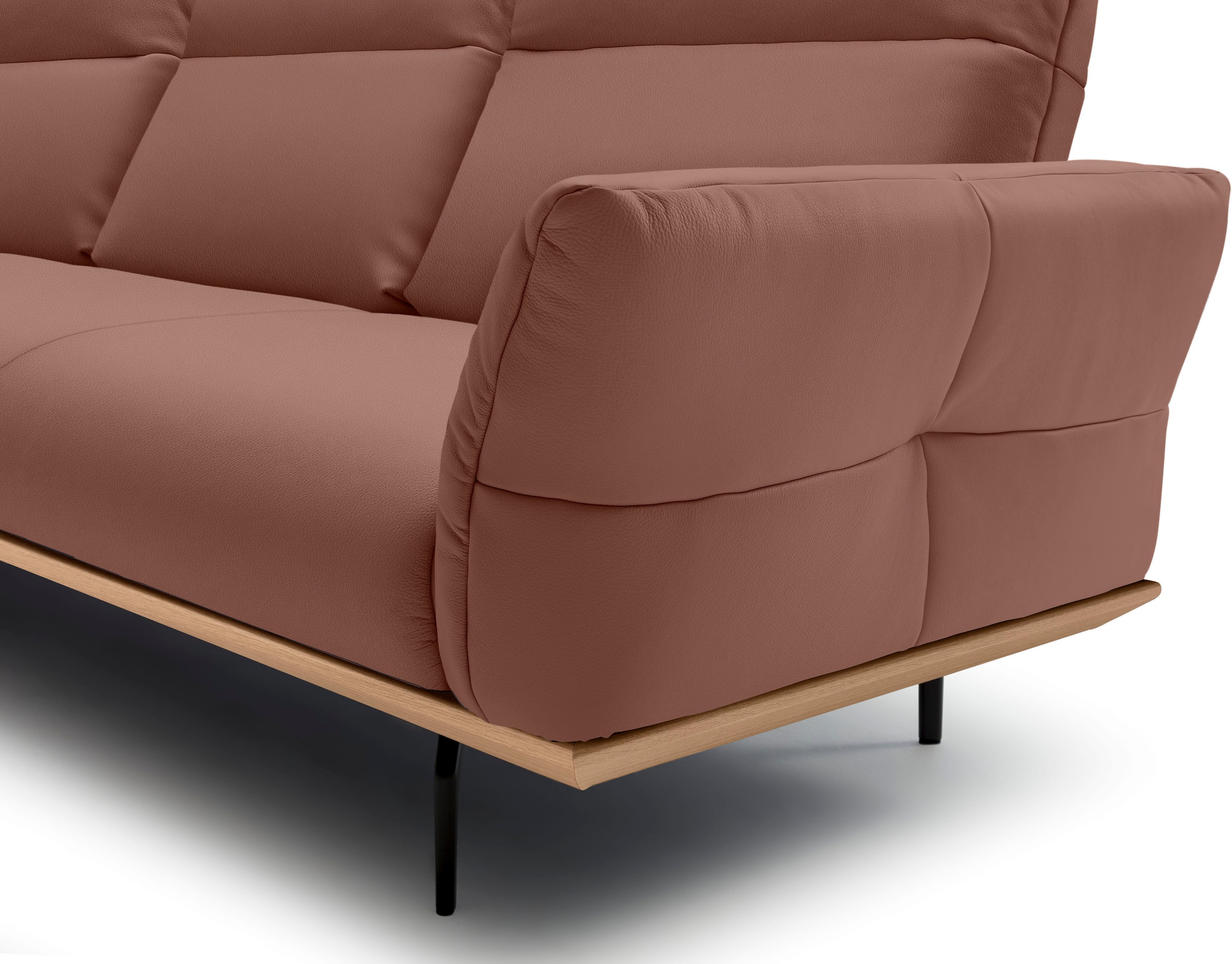 Creation BY ROLF BENZ Ecksofa »CR.460«, Sockel in Eiche, Winkelfüße in Umbragrau, Breite 318 cm