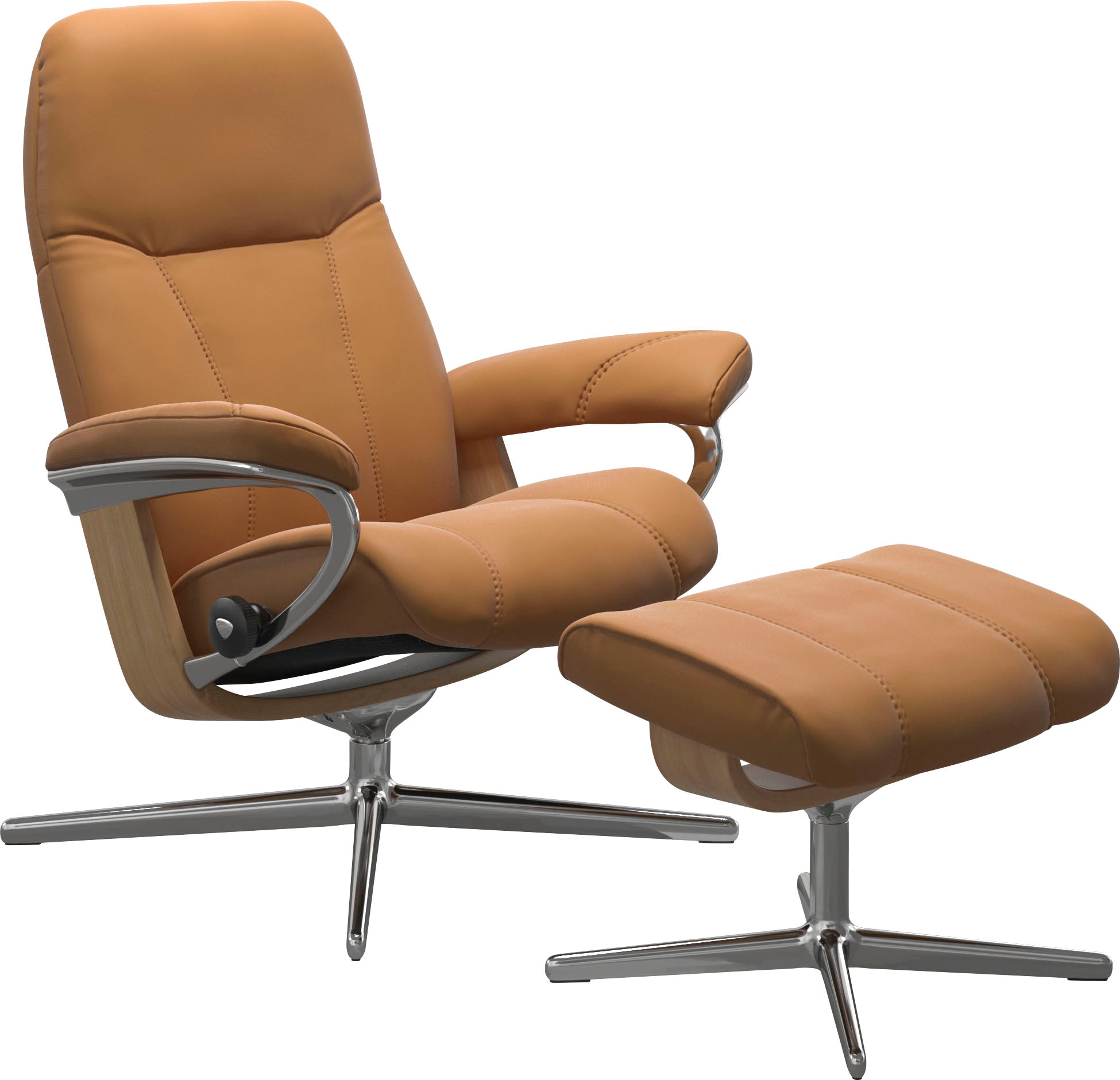 Stressless Relaxsessel "Consul" mit Cross Base, Größe S, M & L, Holzakzent Eiche, in 2 Bezugsqualitäten lieferbar