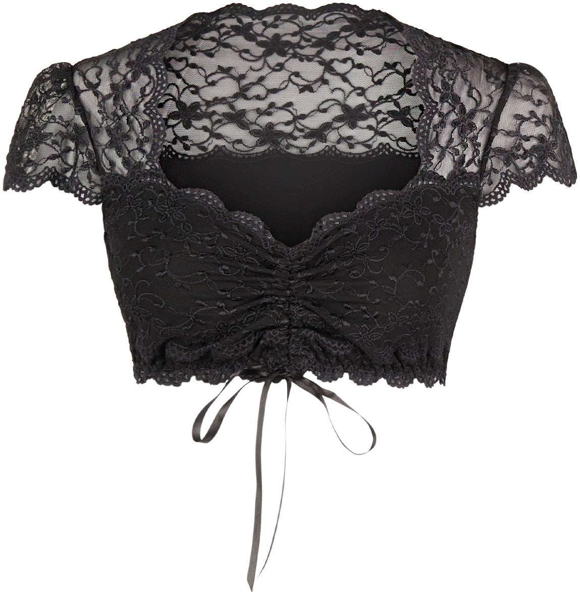 Nina Von C. Dirndlbluse, mit herzförmigem Ausschnitt, Spitze, bauchfrei, Ku günstig online kaufen
