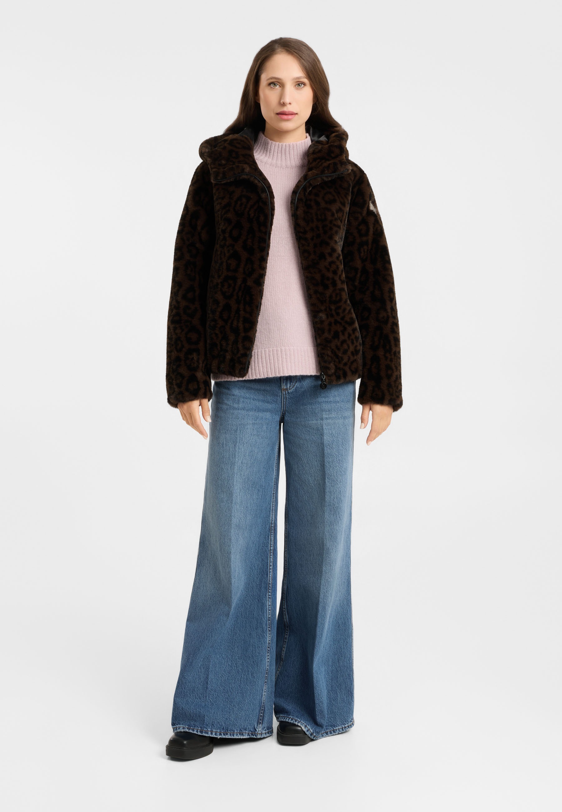 Frieda & Freddies Winterjacke »Frieda & Freddies Jacke mit Leo-Dessin und Kapuze«