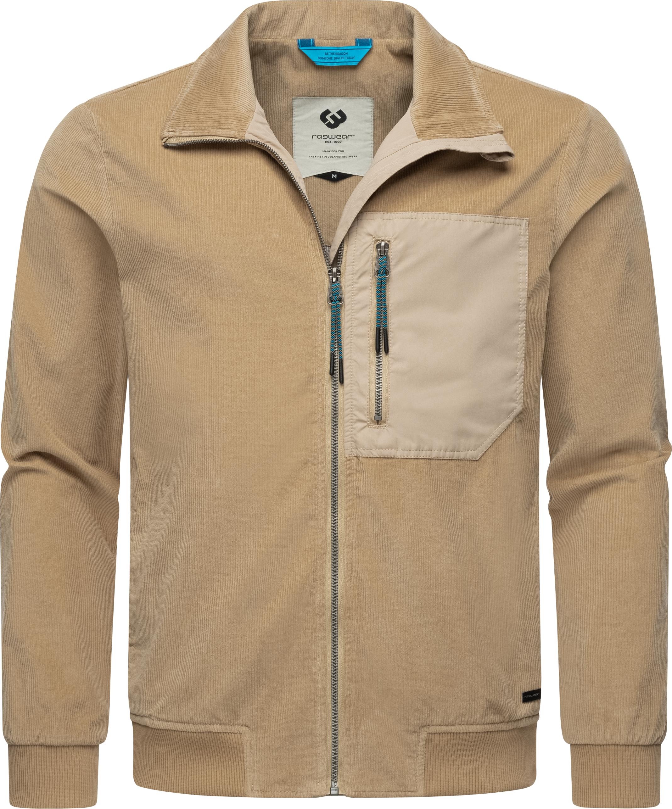 Ragwear Cordjacke "Corler", ohne Kapuze, Stylische Herren Jacke aus Cord im modischen Utility-Look