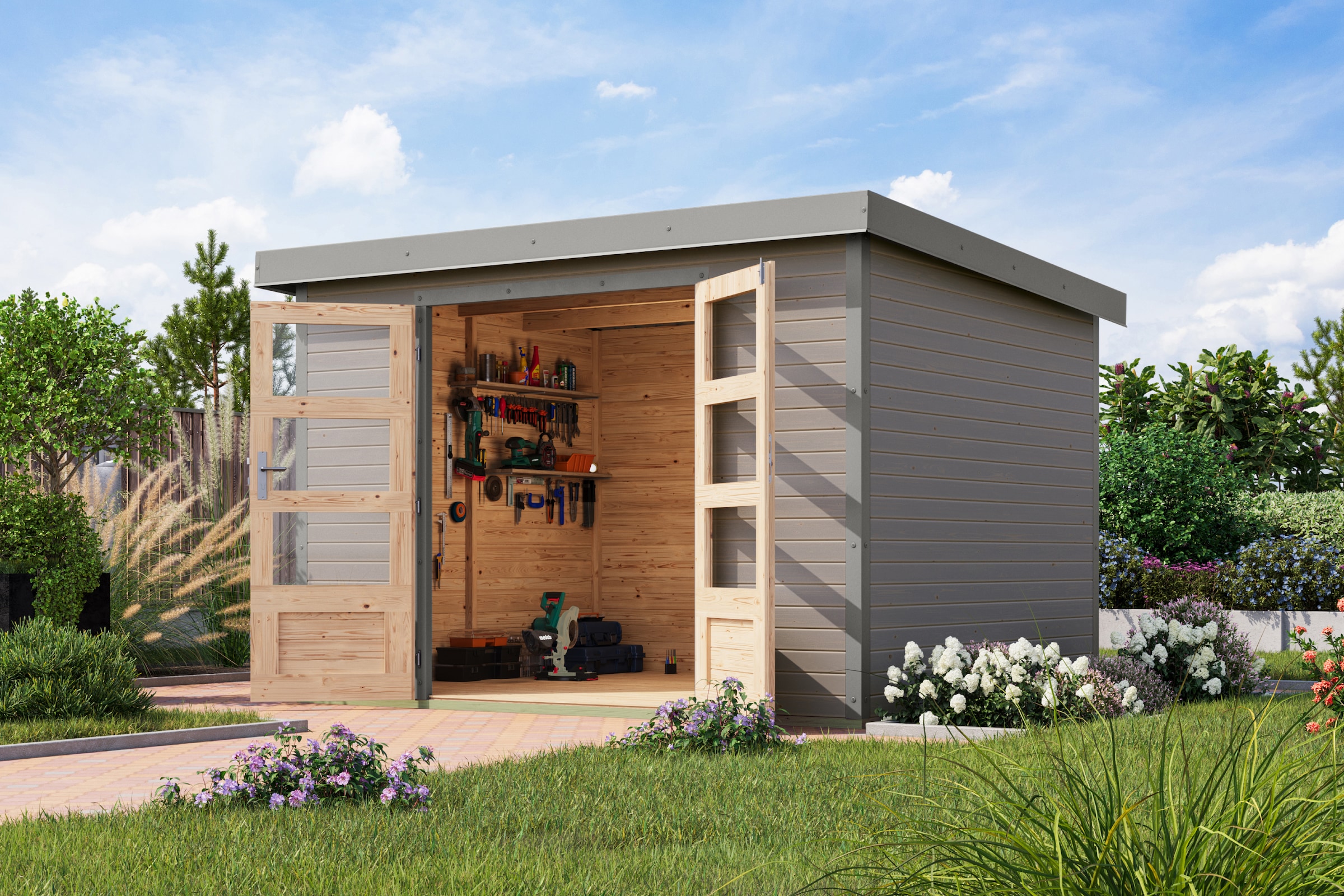 Karibu Gartenhaus "Jupiterino 5, in verschiedenen Farben"