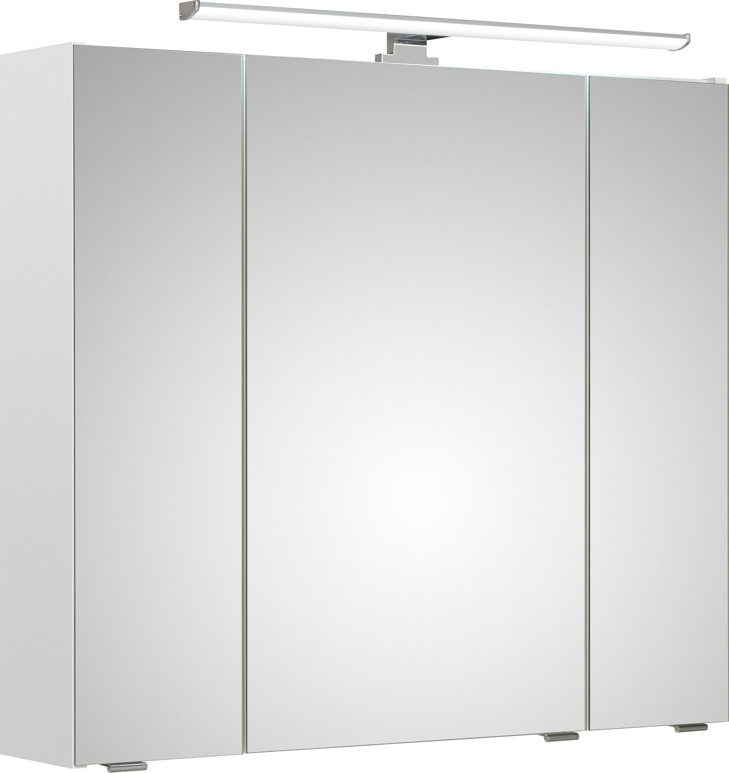 PELIPAL Spiegelschrank »Quickset«, Breite 80 cm, 3-türig, LED-Beleuchtung,  Schalter-/Steckdosenbox bestellen | BAUR