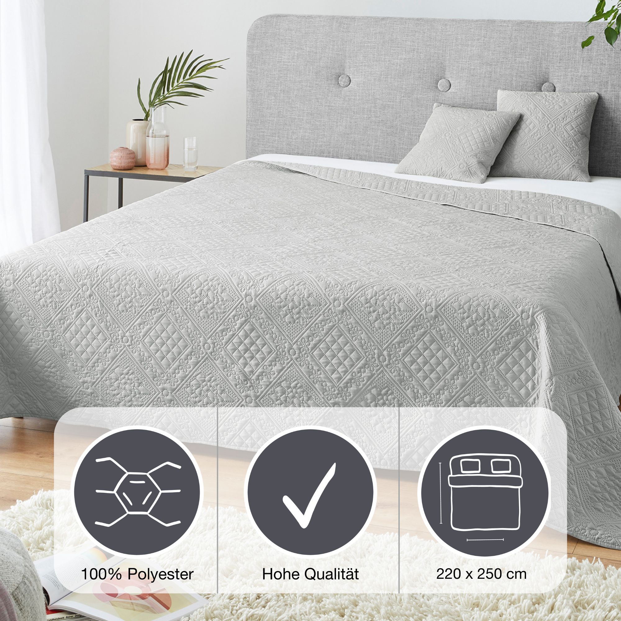 Thumbnail - IBENA Tagesdecke "Sonio" Tagesdecke mit Steppung in diversen Designs, als Überwurf geeignet