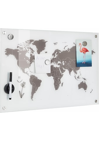 Zeller Present Pinnwand »Worldmap«, Glas 60x40 kaufen