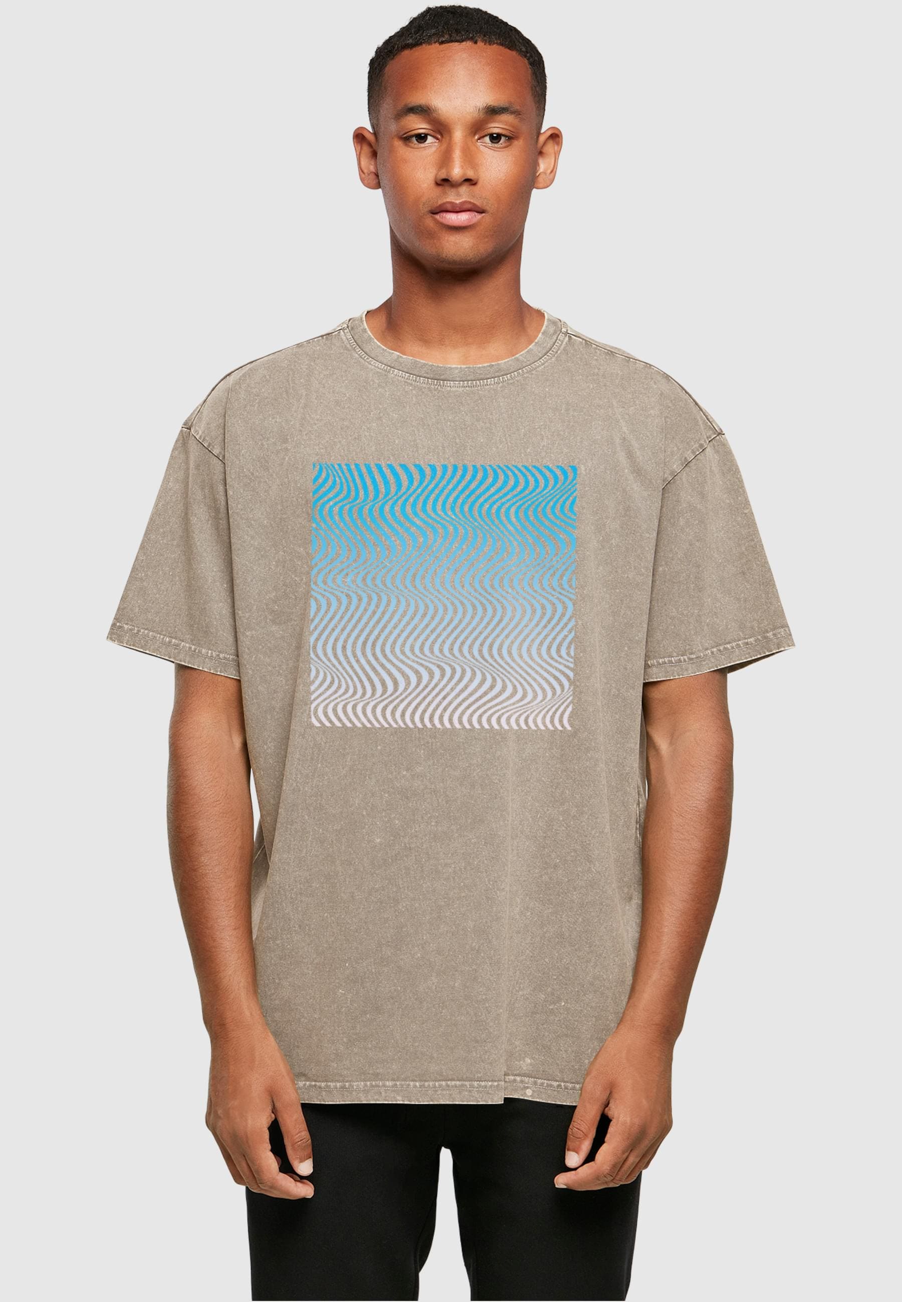 Merchcode T-Shirt »Merchcode Herren Summer - Wavy Pattern Acid Washed Oversize Tee«, (1 tlg.)