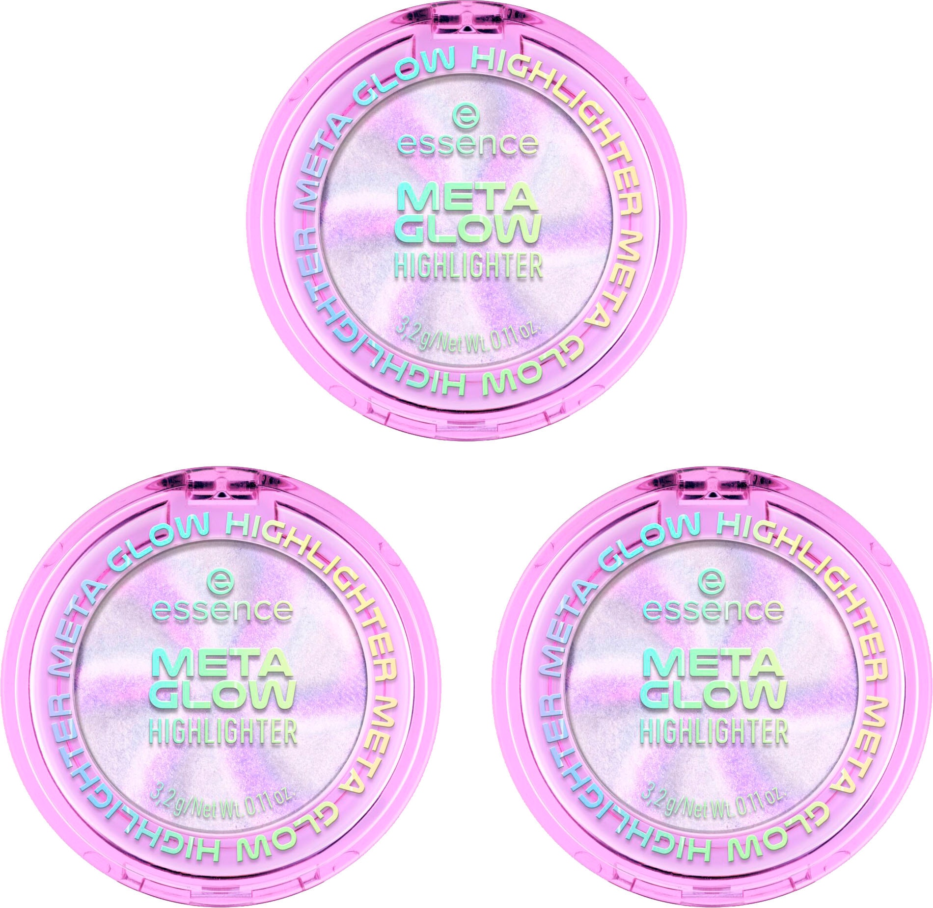 Highlighter »META GLOW HIGHLIGHTER«, (3er Pack), mit Duo-Chrome-Effekt