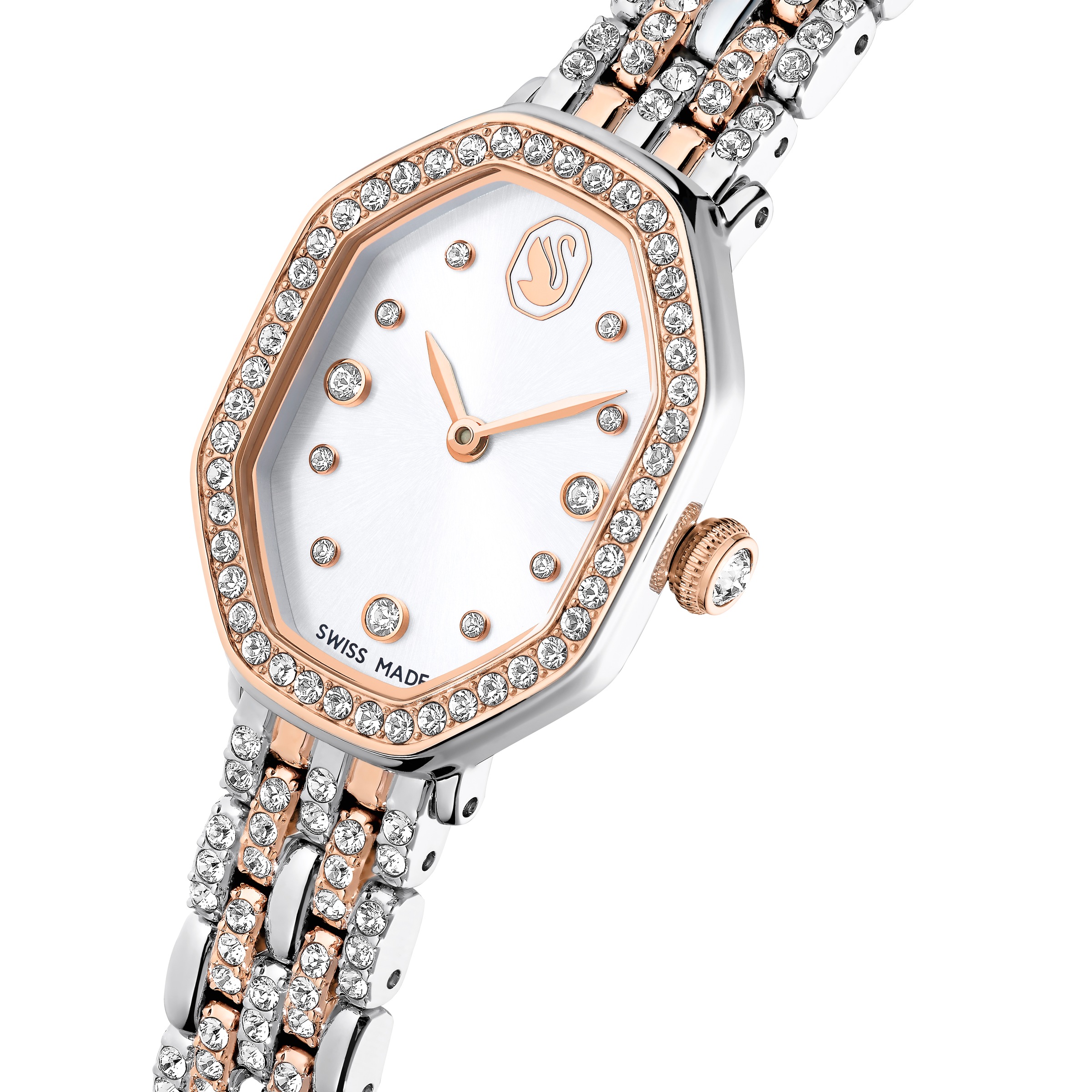Swarovski Quarzuhr »DEXTERA OCTAGON«, Armbanduhr, Damenuhr, Swiss Made, Edelstahlarmband, analog