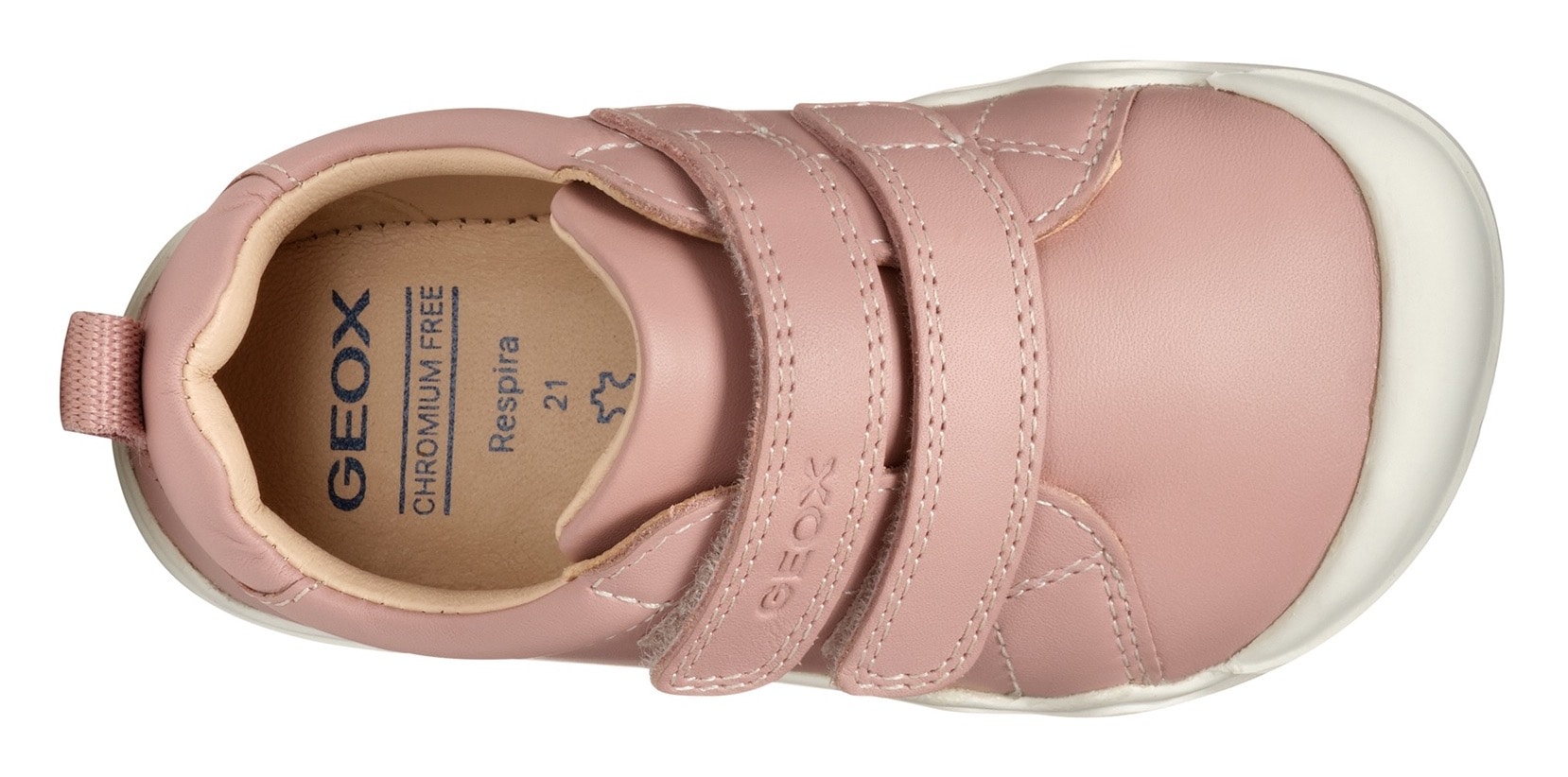 Geox Sneaker »B STEPPIEUP GIRL«, Sneaker, Klettschuh, Babyschuh mit modischer Perforierung