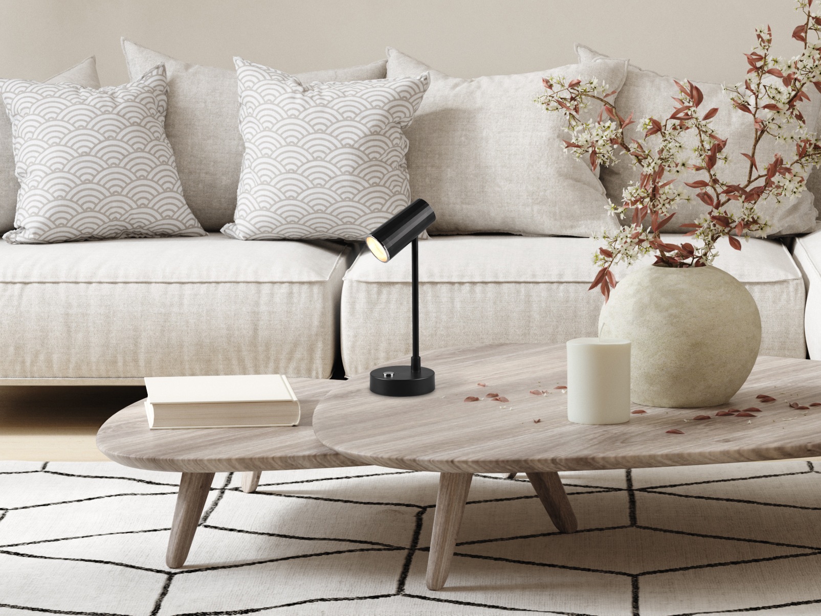 REALITY Leuchten LED Tischleuchte »Lenny«, 1 flammig, Leuchtmittel LED-Board | LED fest integriert, Akku Tischlampe mit USB-C Anschluss, dimmbar, Lichtfarbe einstellbar