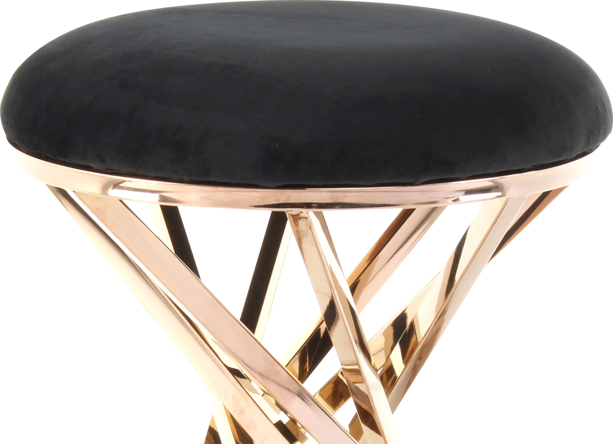 Kayoom Sitzhocker »Hocker Wesley 325,Sitzpouf in elegantem Design, Gestell aus Metall«, (1 St.), glamourös, hochwertig, mit weichem Sitzkissen und Stoffbezug