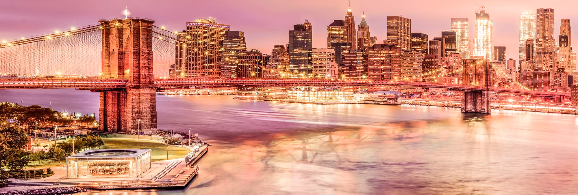 Komar Fototapete »Vlies Fototapete - Brooklyn Nights - Größe 368 x 124 cm« Motiv | bedruckt glatt