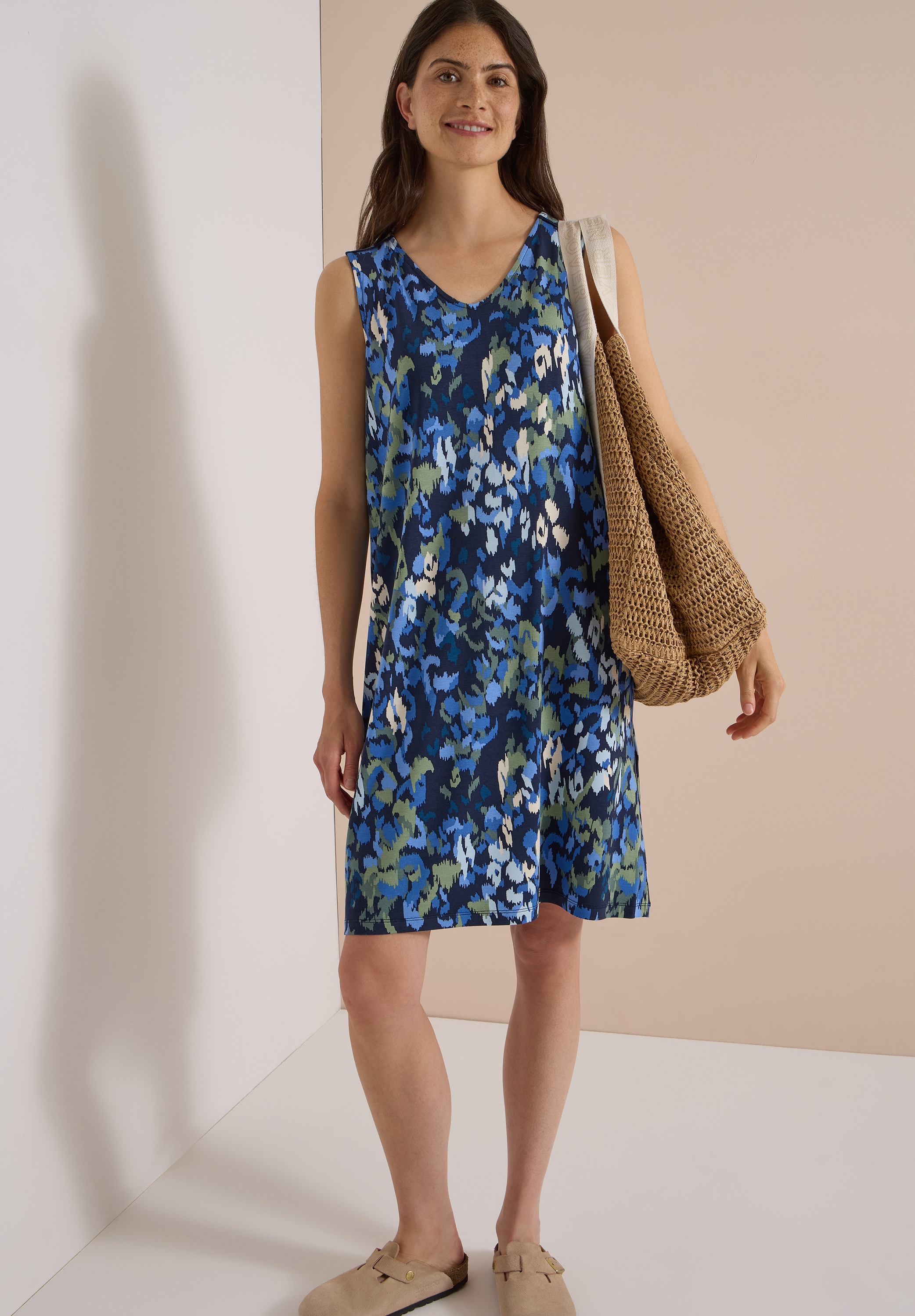 Cecil Druckkleid Ohne Taschen Knielanges Sommerkleid mit Allover-Print
