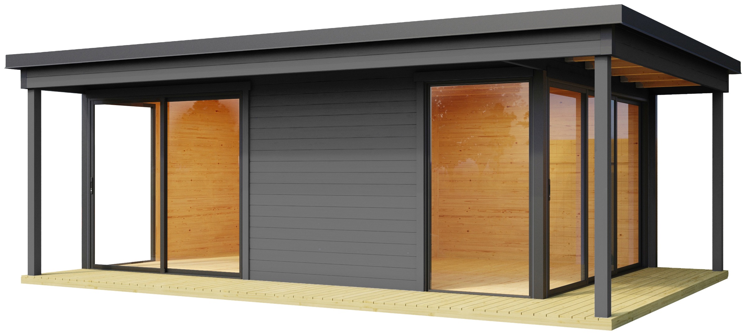 LASITA MAJA Gartenhaus "Domeo 3 Loggia Carbongrau" mit Überdachung, Positio günstig online kaufen