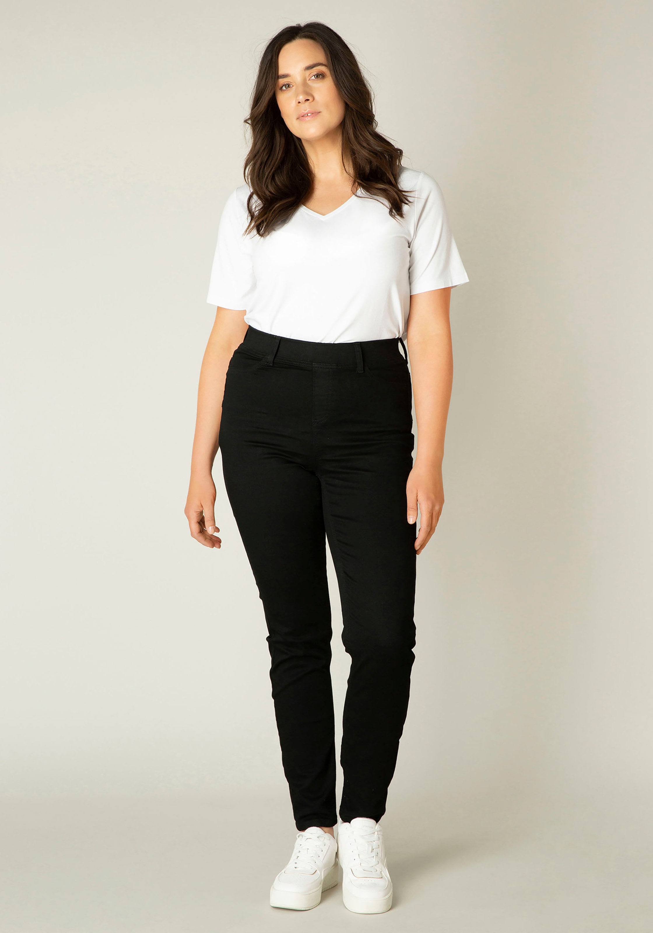 Base Level Curvy Jeansjeggings »Tessa«, Bequeme Schlupfform mit angedeuteten Taschen die nicht auftragen