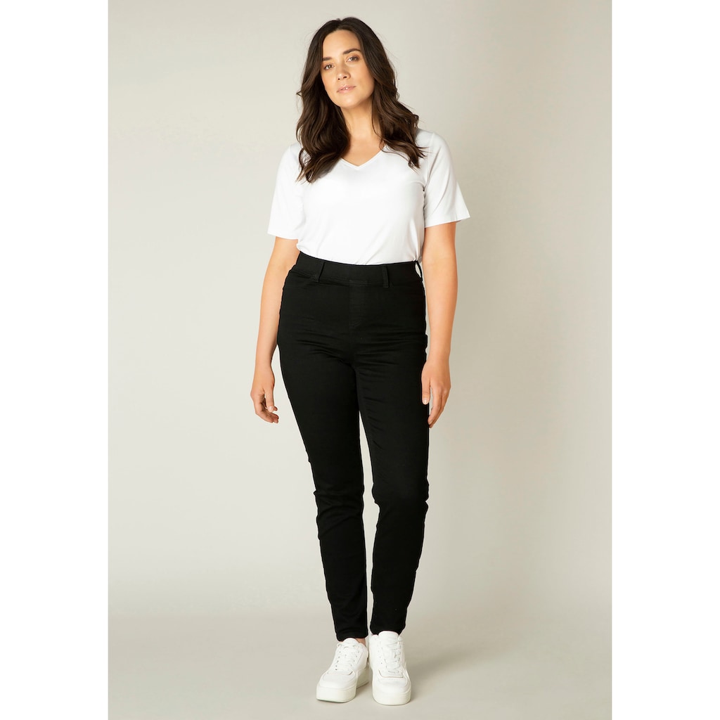 Base Level Curvy Jeansjeggings »Tessa«, Bequeme Schlupfform mit angedeuteten Taschen die nicht auftragen