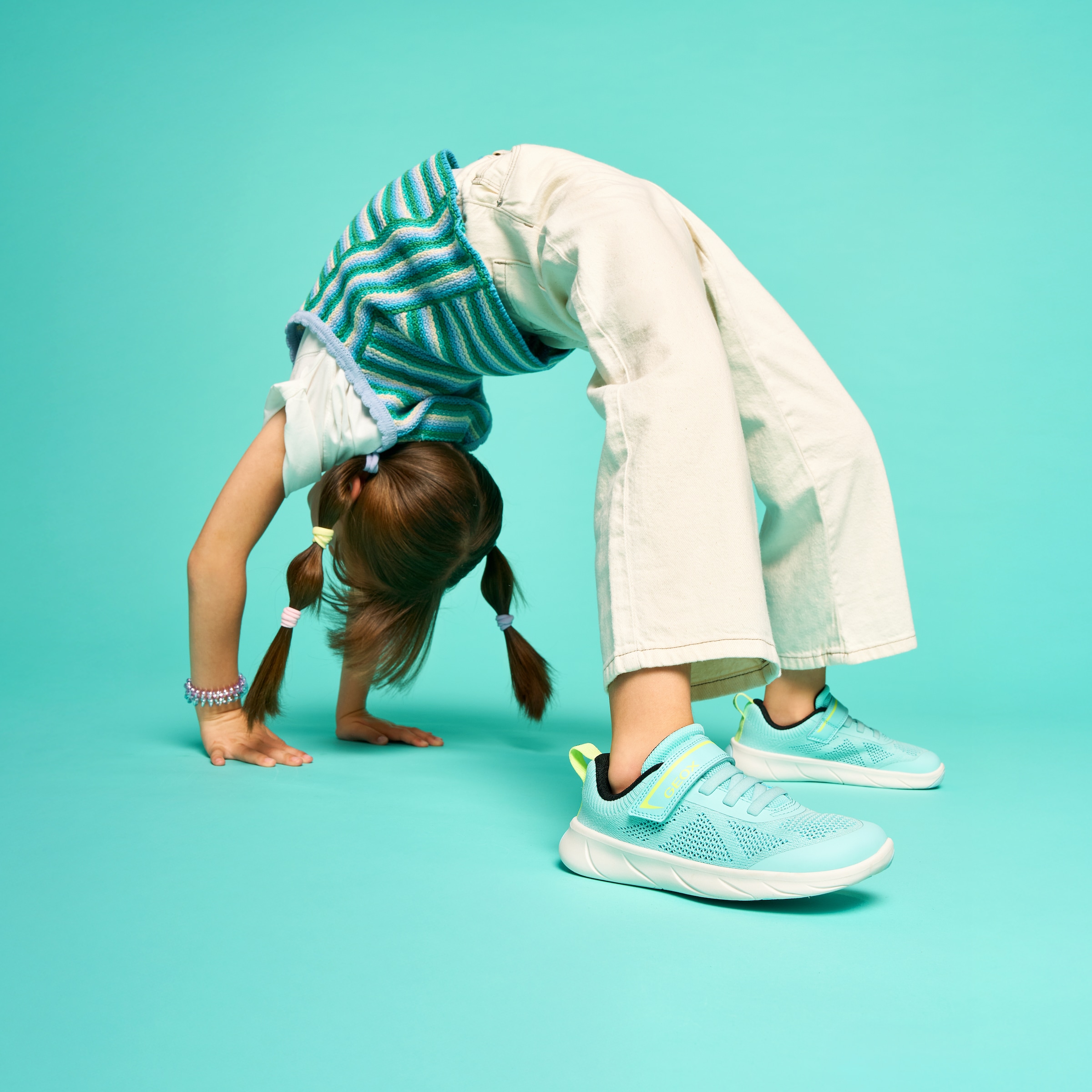 Geox Barfußschuh »J FOOT-RUN GIRL«  Halbschuh mit Klettverschluss, Größenschablone zum Download