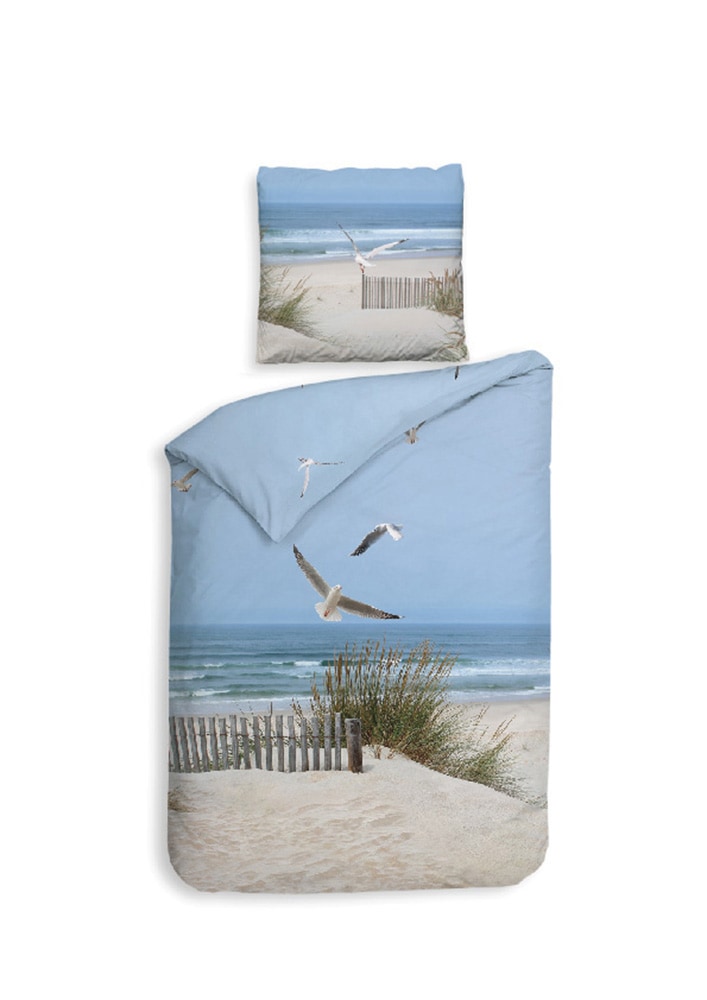 Heckett & Lane Bettwäsche "Spiaggia" 2 Stk. tlg. maritimes Design, 100% Bau günstig online kaufen