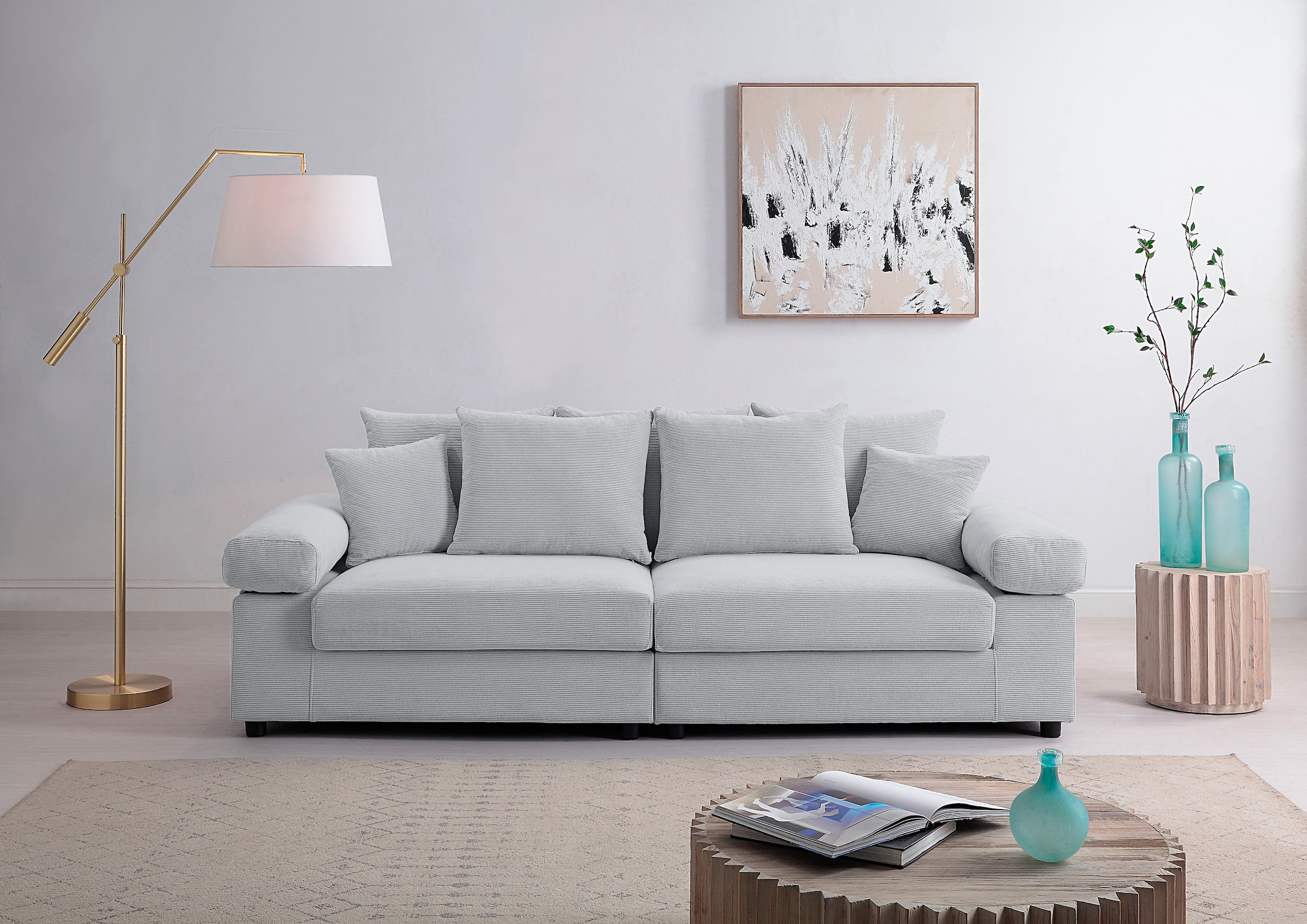 Big-Sofa »Bjoern«, mit Cord-Bezug, XXL-Sitzfläche, mit Federkern, frei im Raum stellbar