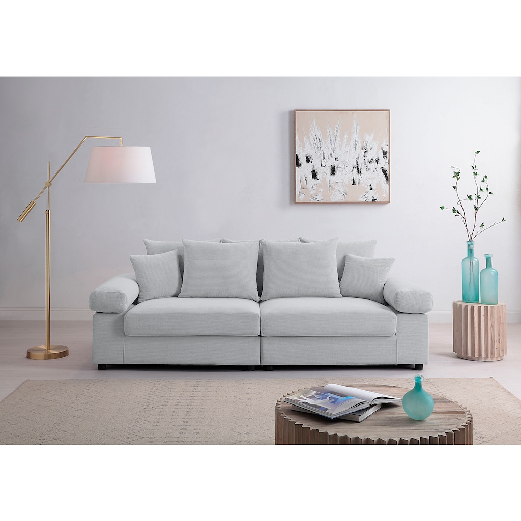 ATLANTIC home collection Big-Sofa »Bjoern«, mit Cord-Bezug, XXL-Sitzfläche, mit Federkern, frei im Raum stellbar