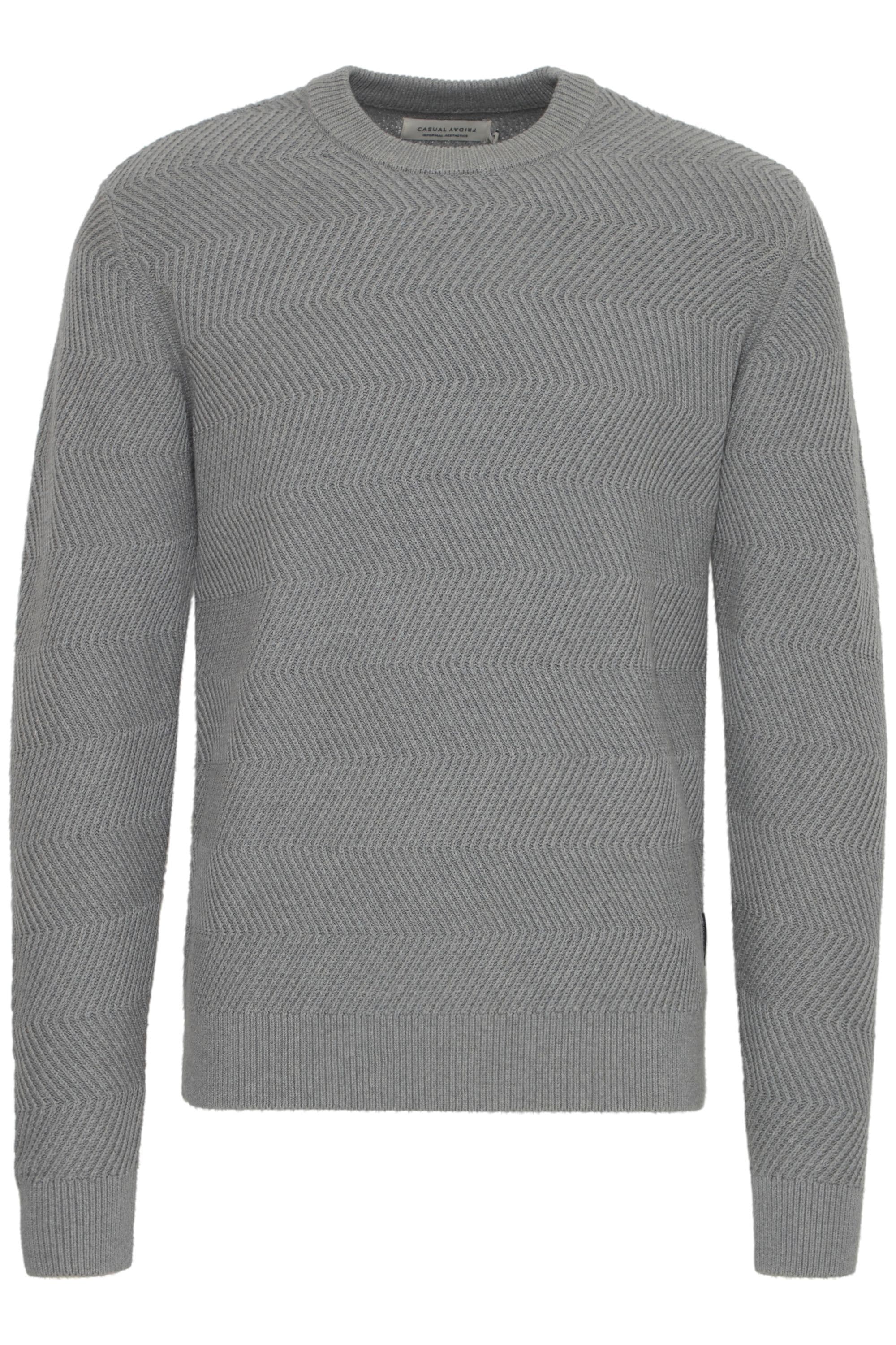 Casual Friday Strickfleece-Pullover "Strickpullover CFKarl"