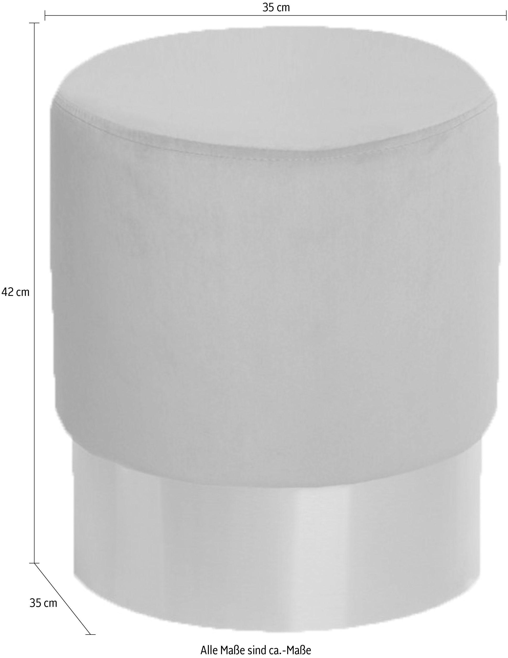 Kayoom Hocker »Nano 110, Hocker in stilvollem Design, runde Form, mit Fuß aus Metall«, (1 St.), Golz Akzente, mit pflegeleichtem Stoffbezug, runde Form