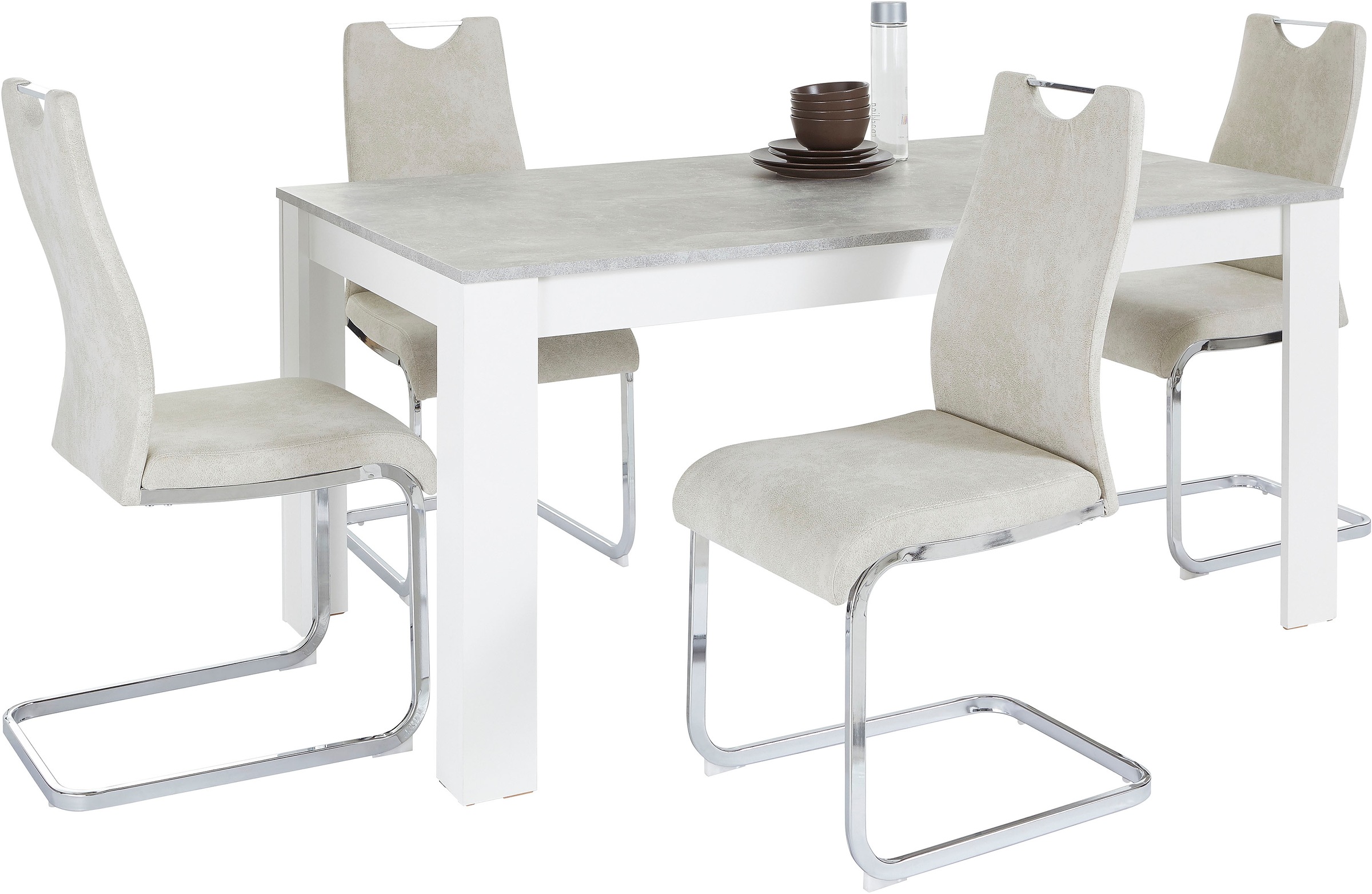 Home affaire Essgruppe »Milano«, (Set, 5 tlg.), 4 Stühle und 1 Tisch