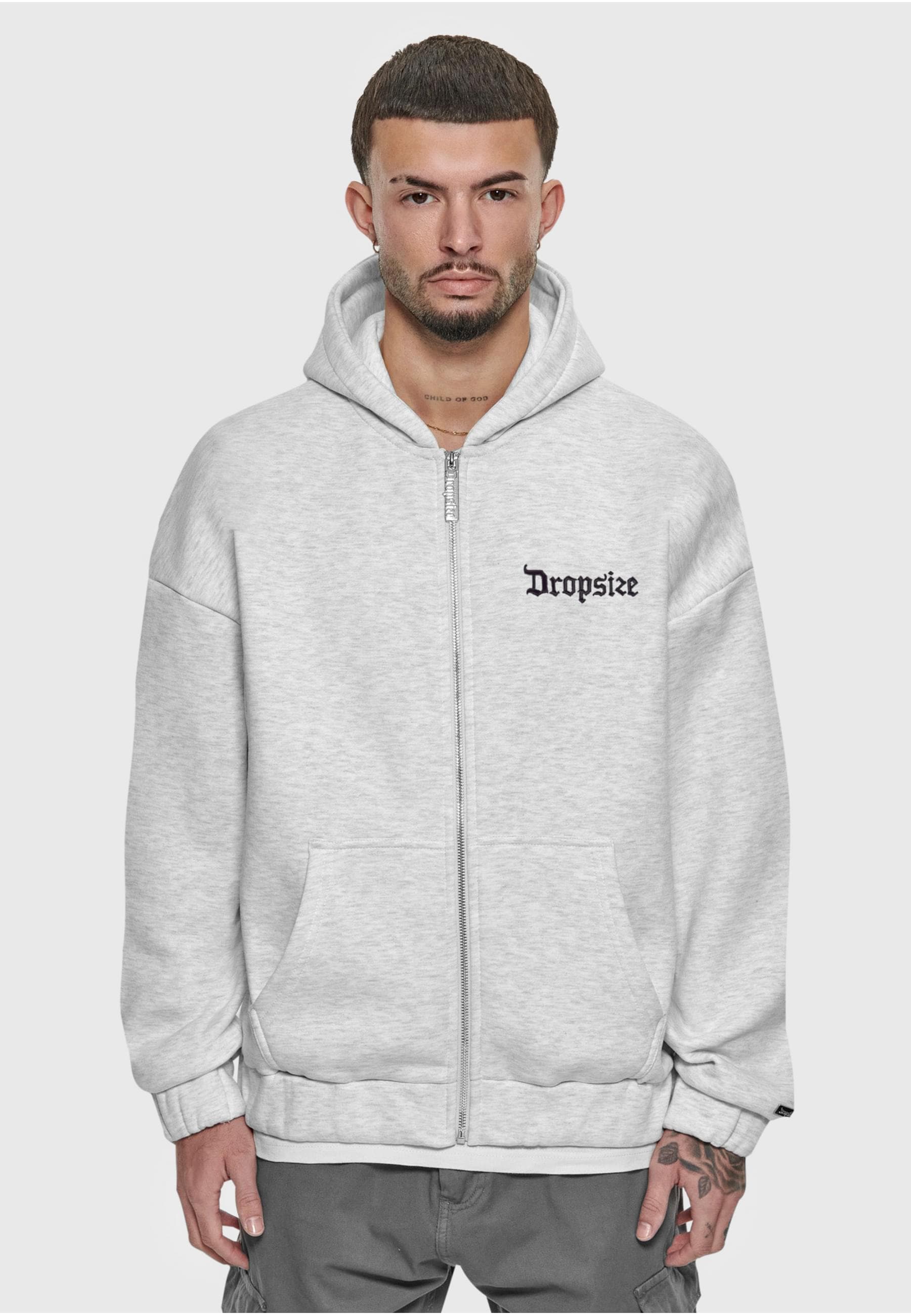 Dropsize Trainingsjacke »Dropsize Herren Dropsize Super Heavy Oversized Zip Hoodie« 1 Stk. tlg. mit Kapuze
