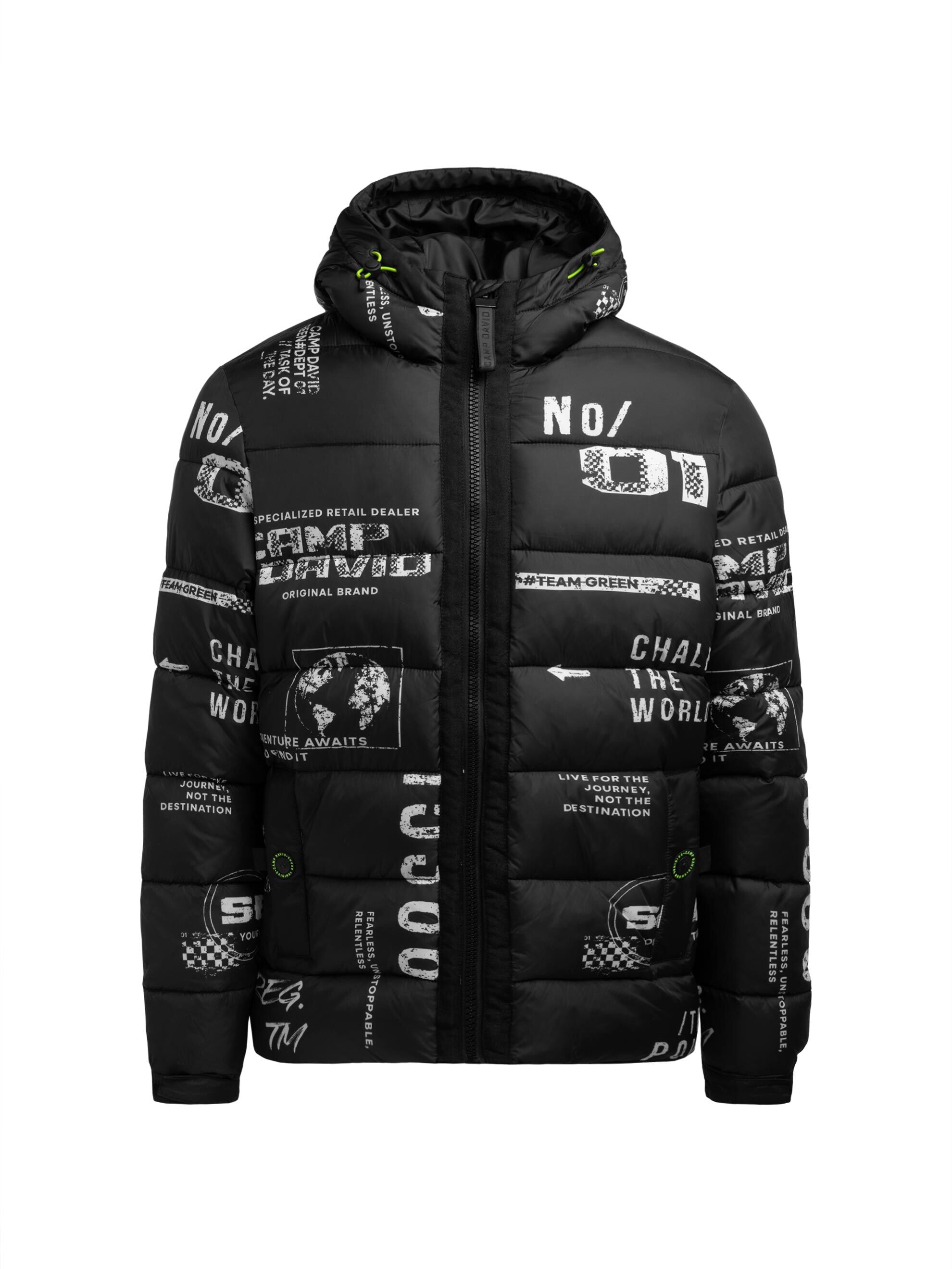 CAMP DAVID Winterjacke mit Kapuze mit elastischem Saumabschluss