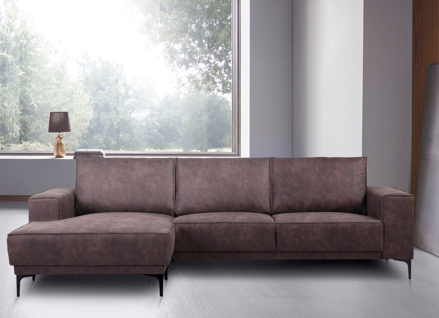 OTTO home Ecksofa "Polsterecke Oland, Struktur, Flachgewebe, Luxus-Microfas günstig online kaufen