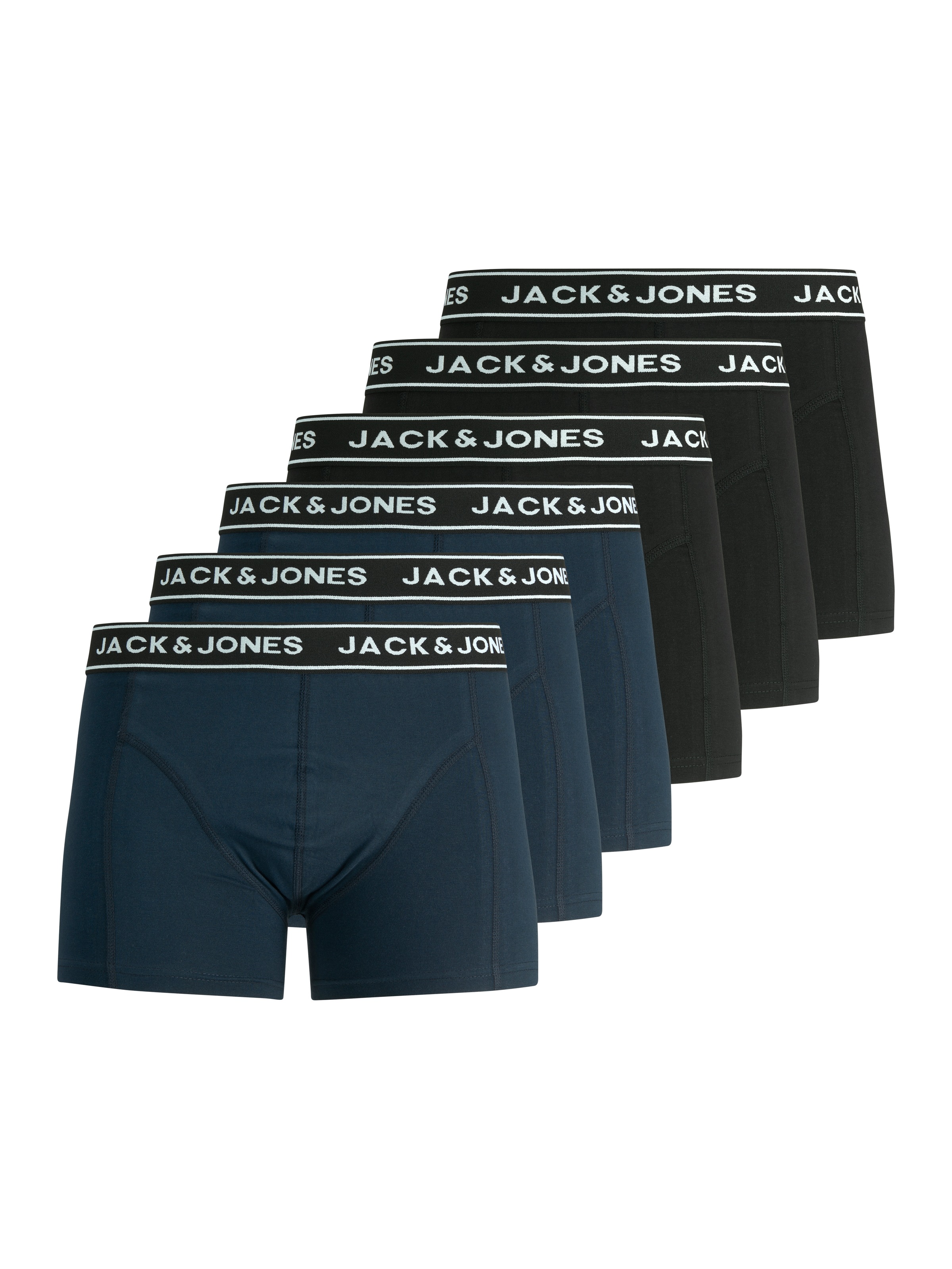 Jack & Jones Trunk »JACCRISP im 6er Pack mit Logobund und Stretchkomfort« Packung, 6 Stk. unifarben mit Farbeinsatz, modisch, eng anliegend, Baumwollmischung