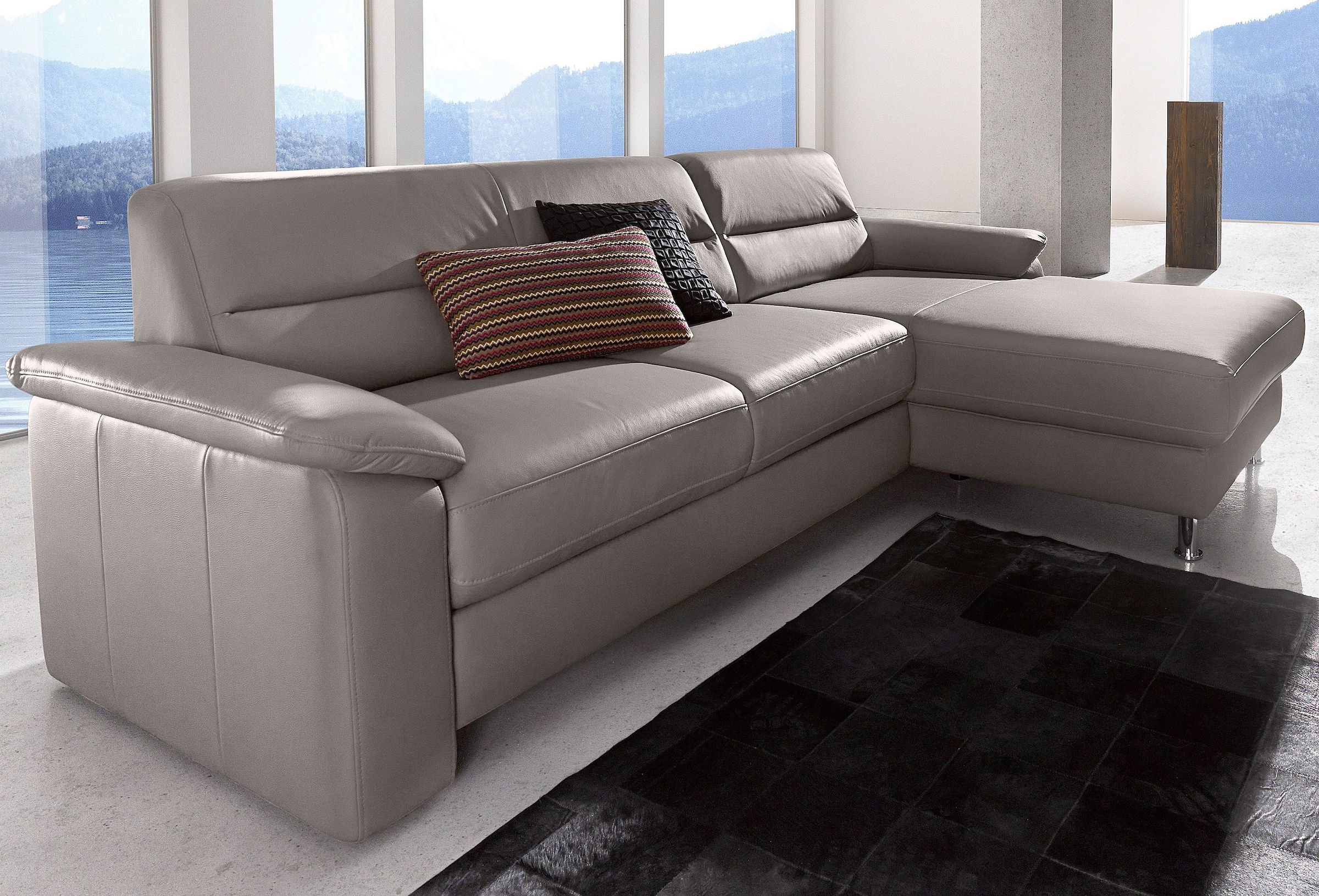 sit&more Ecksofa "Ascara L-Form", inklusive Boxspring/Federkern-Polsterung, wahlweise mit Bettfunktion