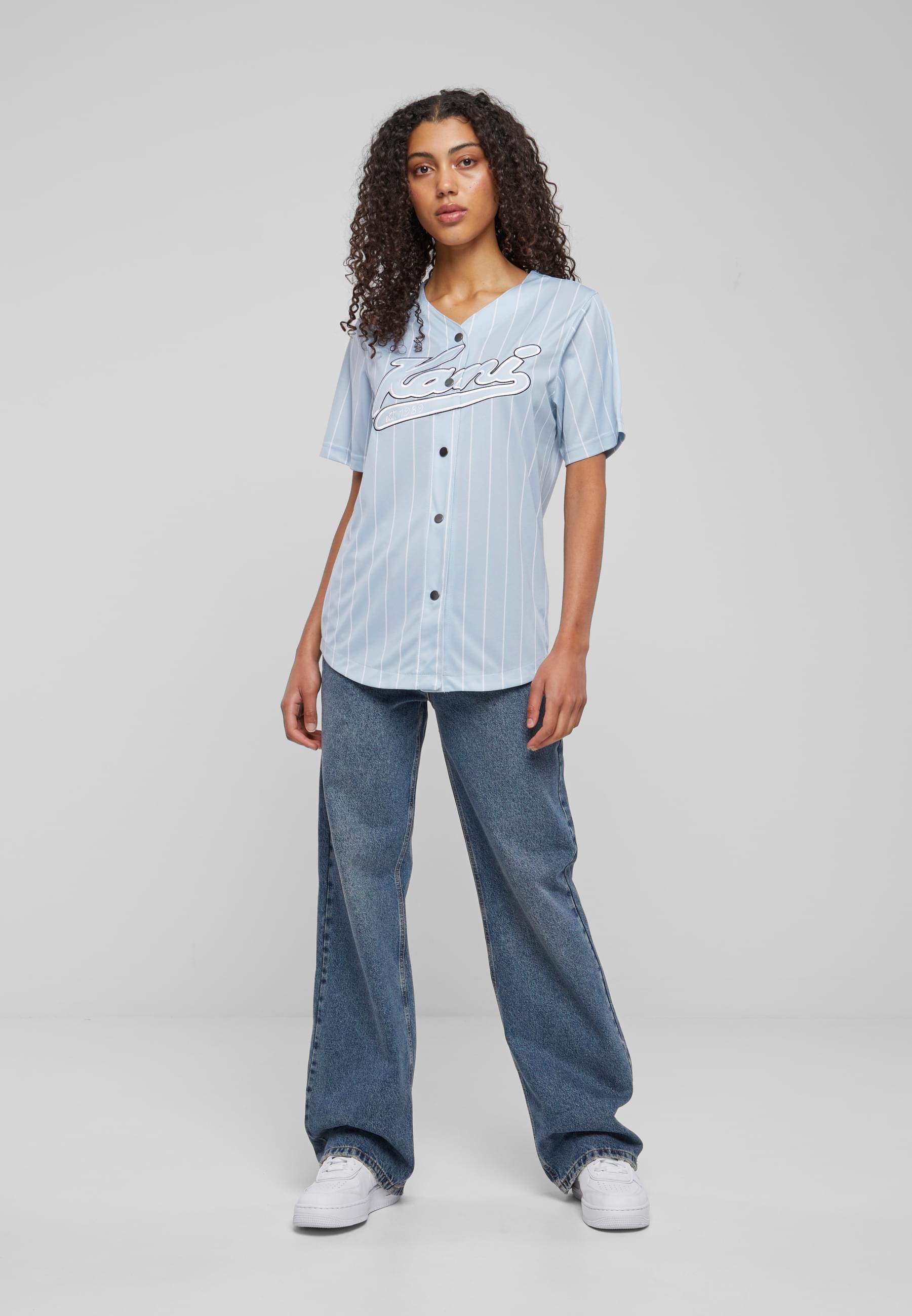 Karl Kani Langarmhemd »Karl Kani Damen KW233-035-2 KK Varsity Pinstripe Baseball Shirt«, (1 tlg.)