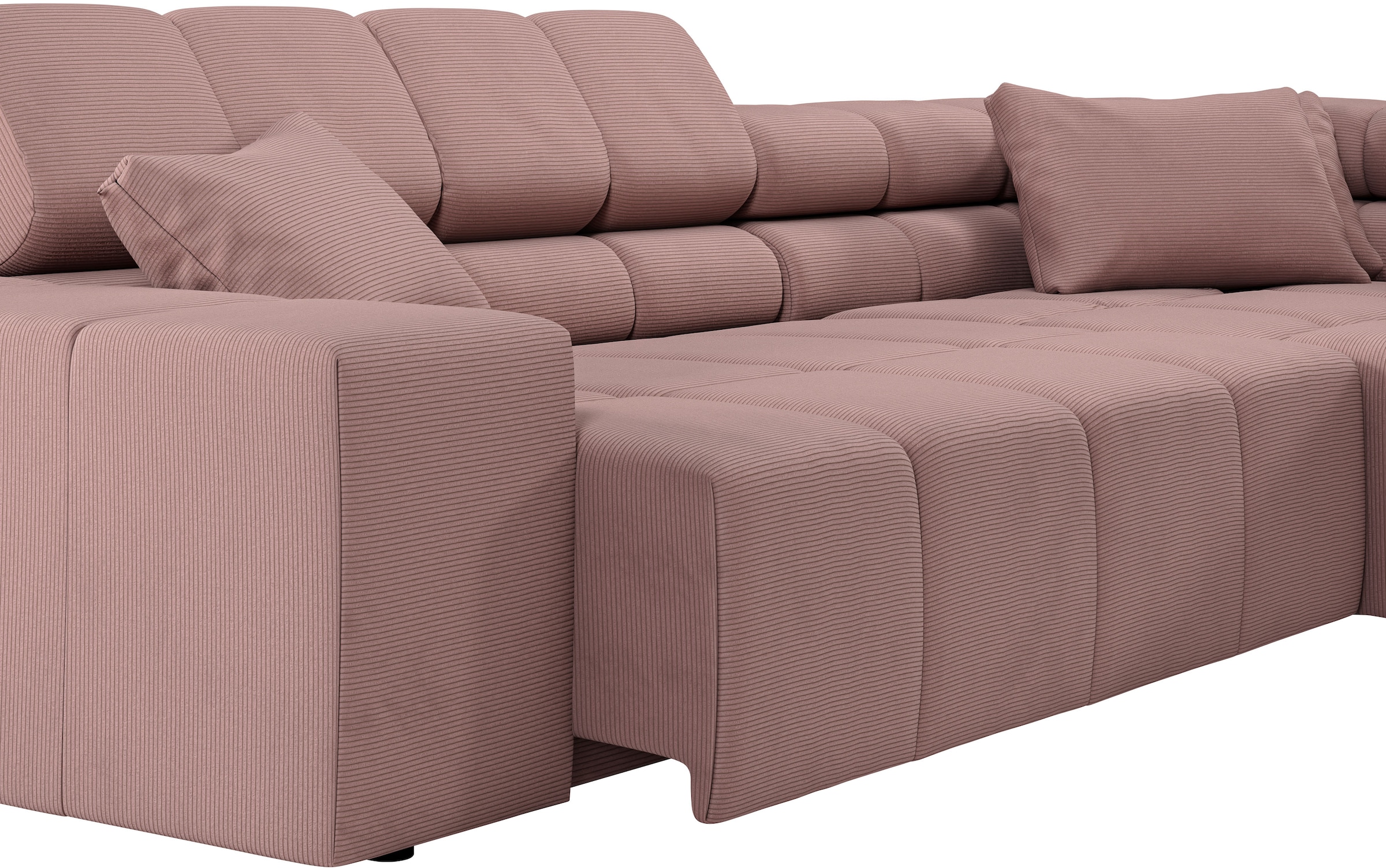 INOSIGN Ecksofa »Ancona incl. Kopfteilverstellung, Breite 319cm, L-Form«, wahlweise motorische Sitztiefenverstellung, auch in Cord + Easy Care