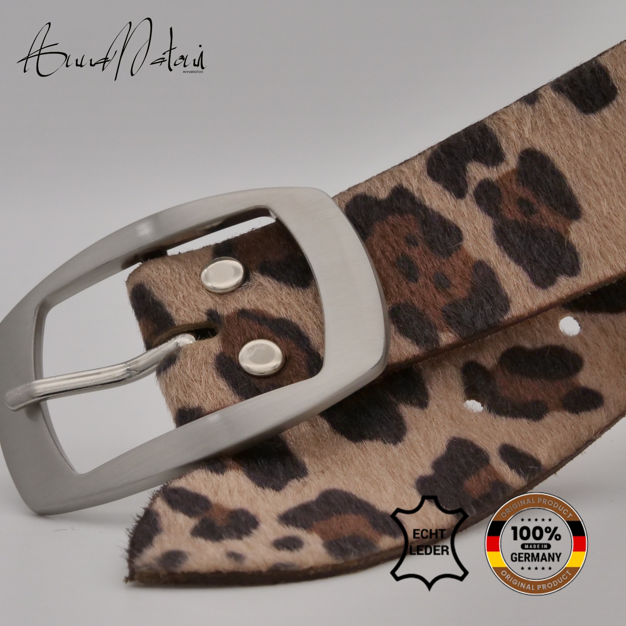 AnnaMatoni Ledergürtel »AnnaMatoni Damen Ledergürtel in hochwertigem Kunstfell in Leo«