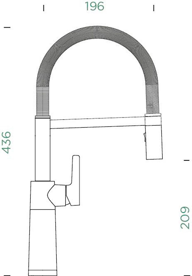 Schock Küchenarmatur »SC-550«, Festauslauf, Strahl-Brause, Rückflussverhinderer, Schwenkbereich 150°