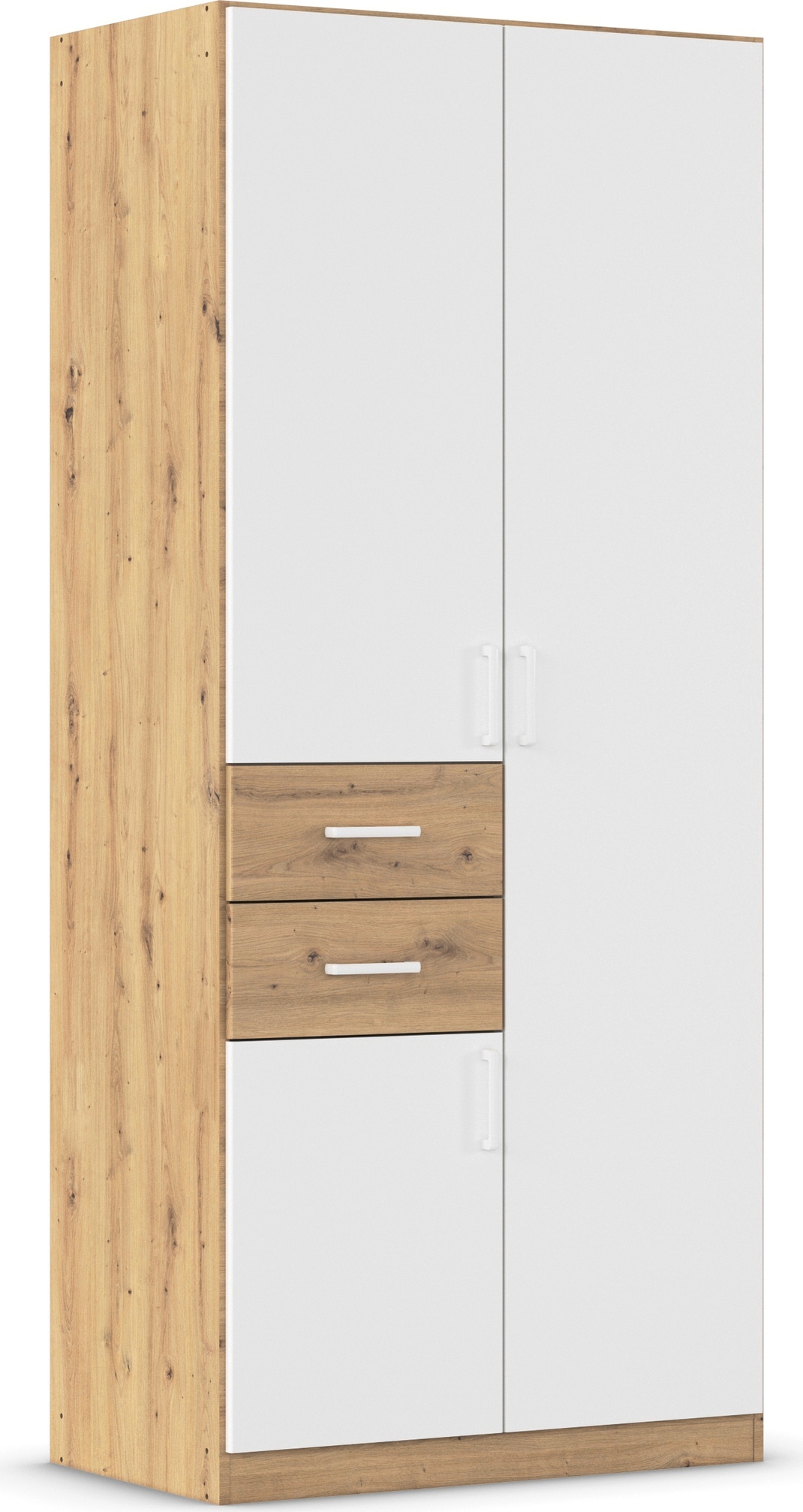 rauch 1100000002199 "Kleiderschrank Schrank Garderobe MAIKA mit Dekor-Front" 2 Schubladen, in verschiedenen Breiten, Höhen, Farben, MADE IN GERMANY