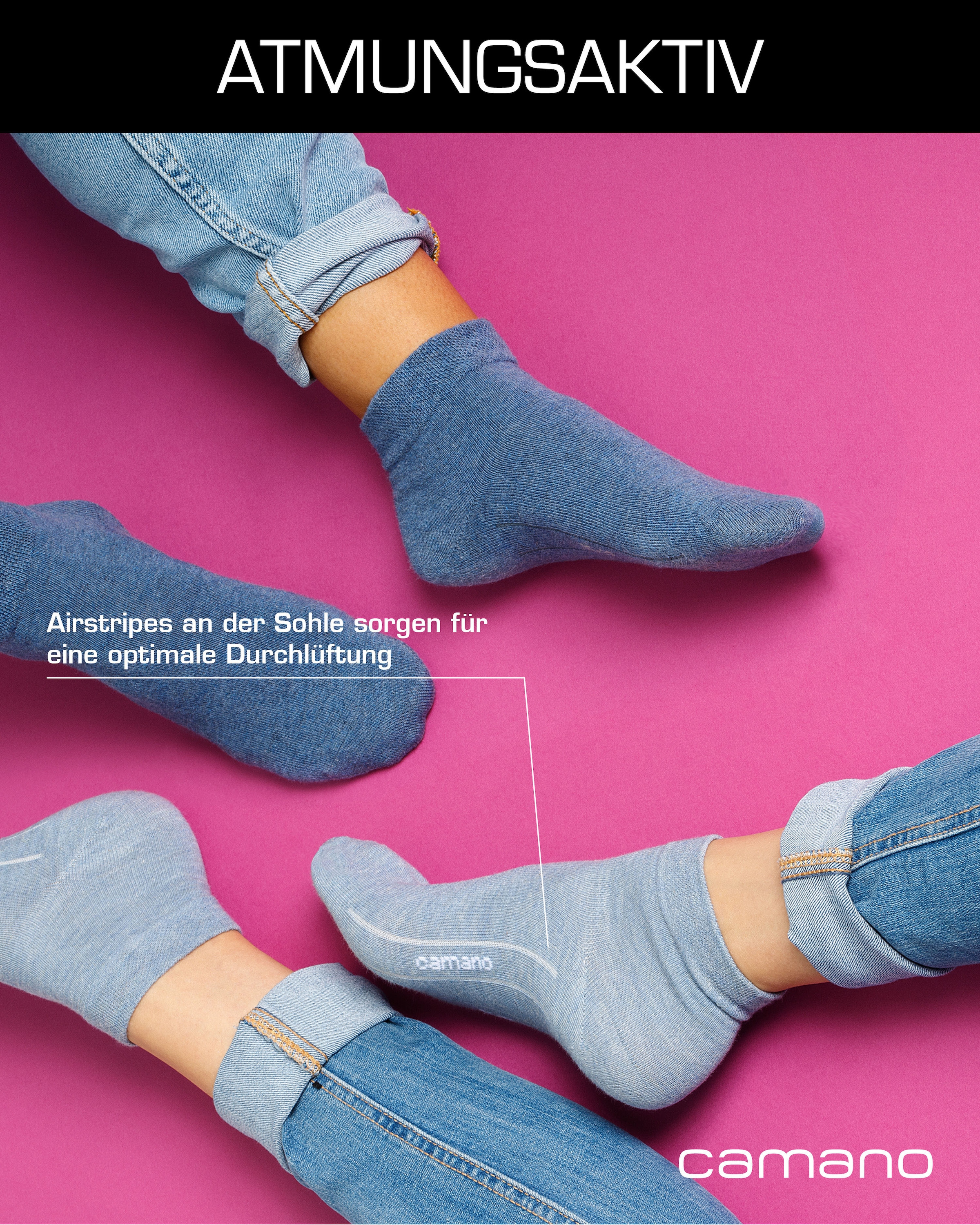 Camano Kurzsocken »ca-soft«, (7 Paar), mit hohem Baumwollanteil