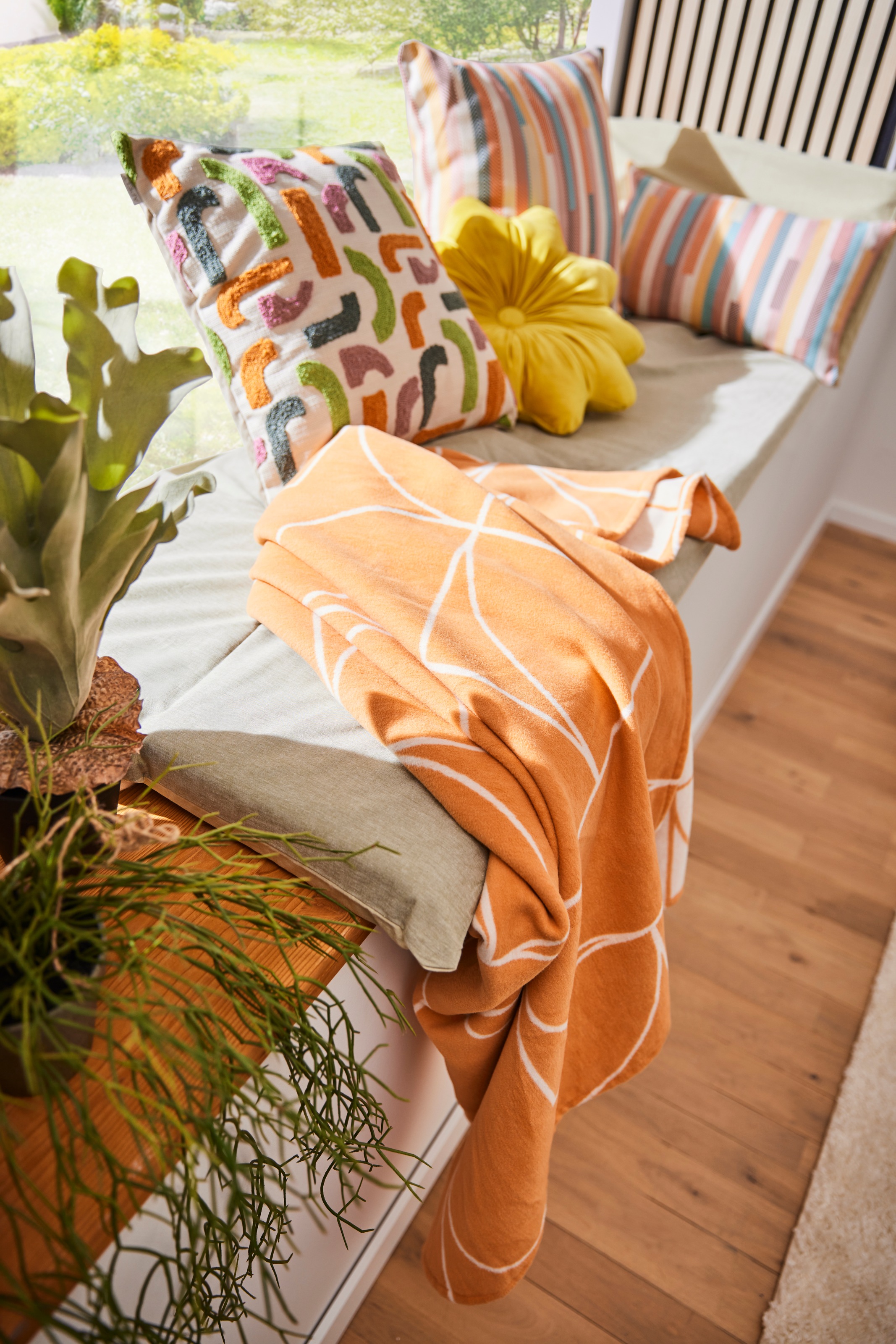 IBENA Wohndecke »Wohndecke Puno GOTS«, mit abstraktem Design