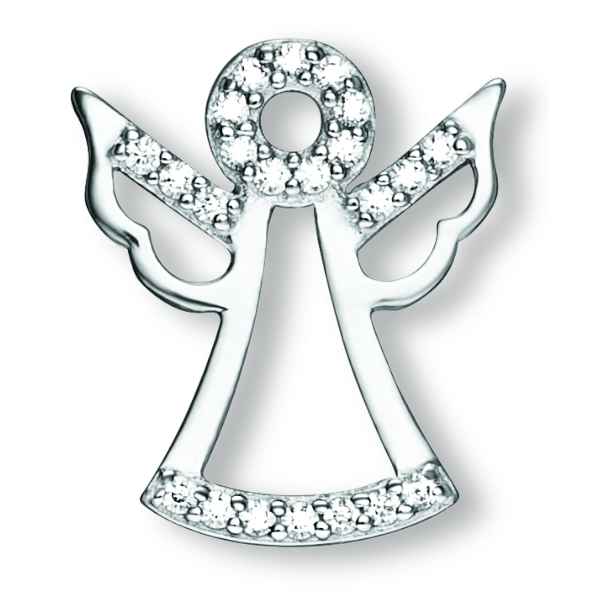 Kettenanhänger ONE ELEMENT "Zirkonia Engel Anhänger aus 925 Silber", silber, Schmuckanhänger, Mädchen, Silber 925 (Sterlingsilber), Kettenanhänger, Fein gefertigt – ein Zeichen mit besonderer Bedeutung