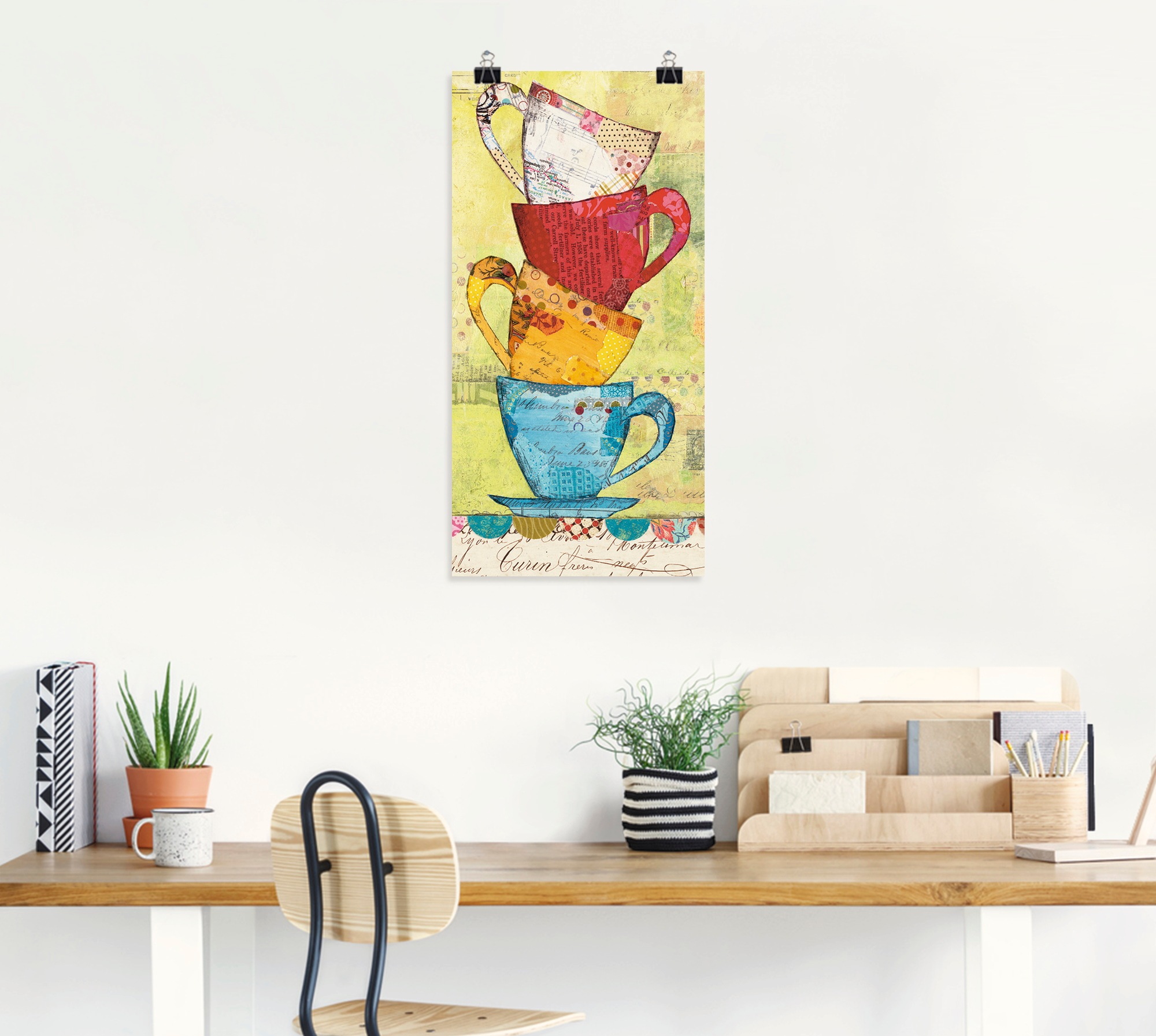 Artland Wandbild "Komm zum Kaffee", Geschirr & Besteck, (1 St.), als Leinwa günstig online kaufen