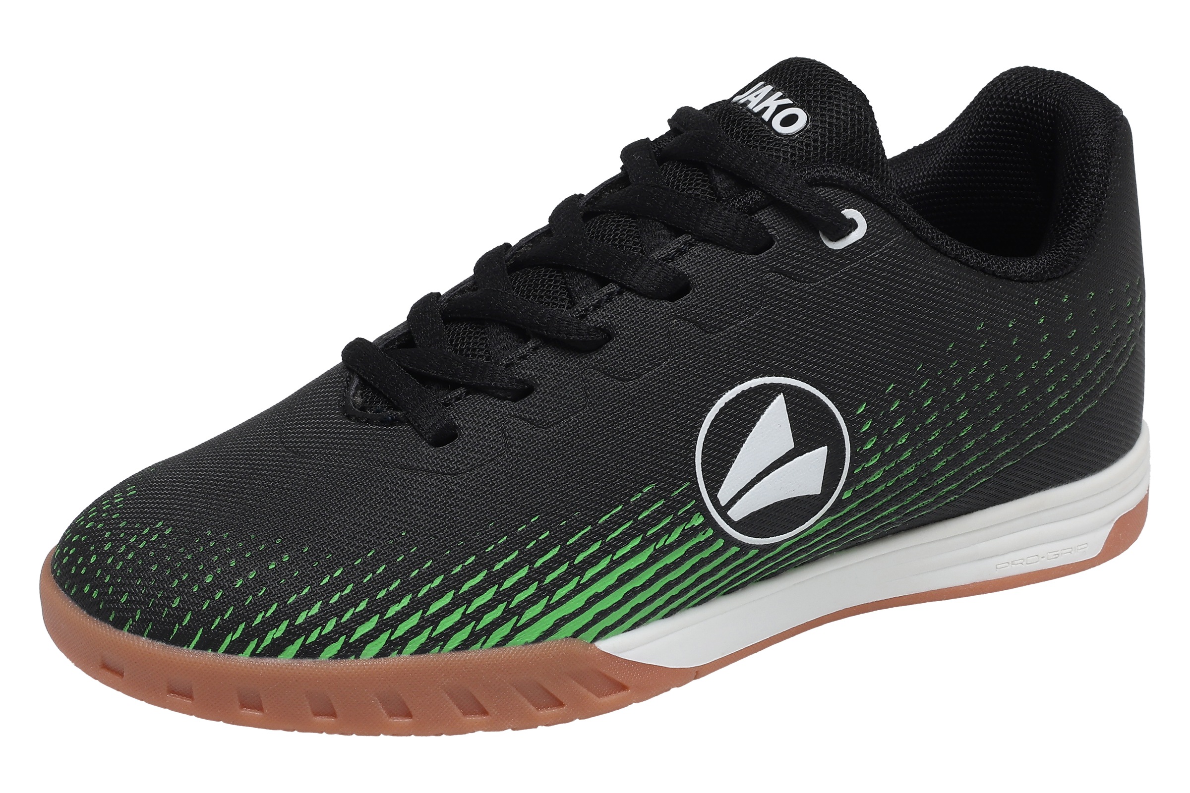 Indoorschuh JAKO "J-SI SKILL", Mädchen, Gr. 33, neon grün, jet schwarz, Synthetik, Schuhe, Hallenschuh, Sportschuhe