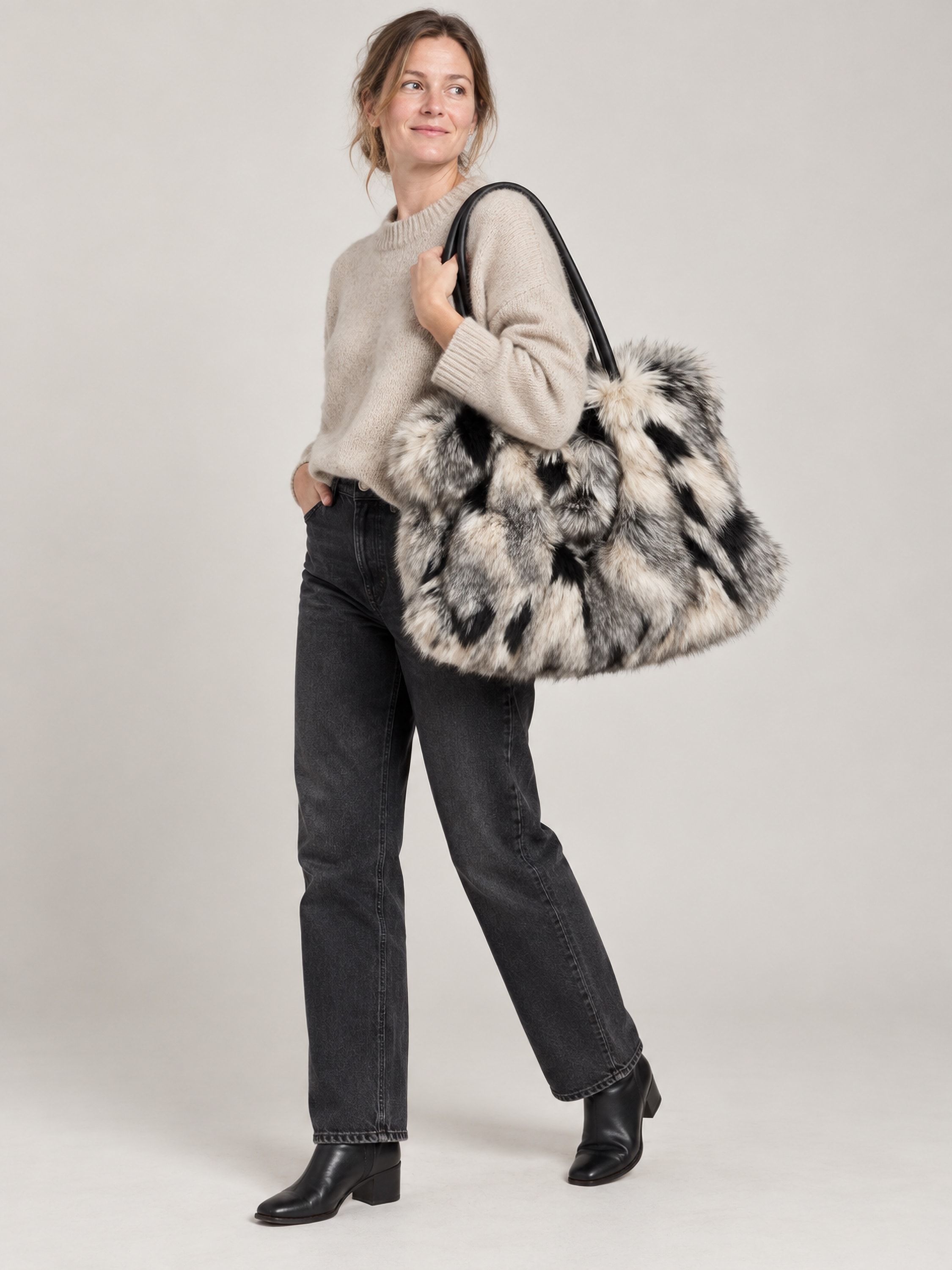 COLLEZIONE ALESSANDRO Shopper »Wolke« XXL Shopper aus weichem Teddy-Material