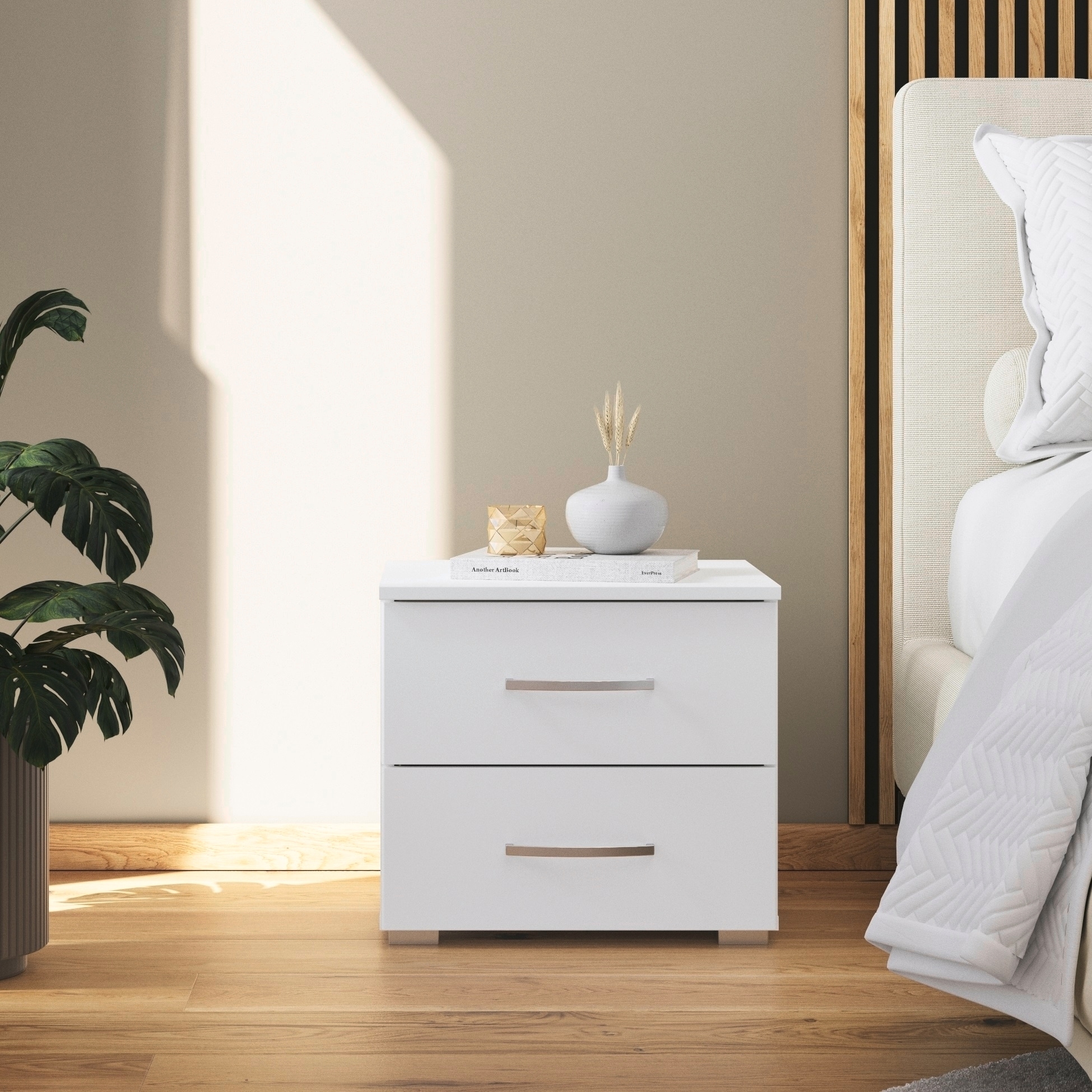 rauch Nachtkommode »Pure by Aditio«, im minimalistischem Design, 2 Schubladen mit Softclose-Funktion