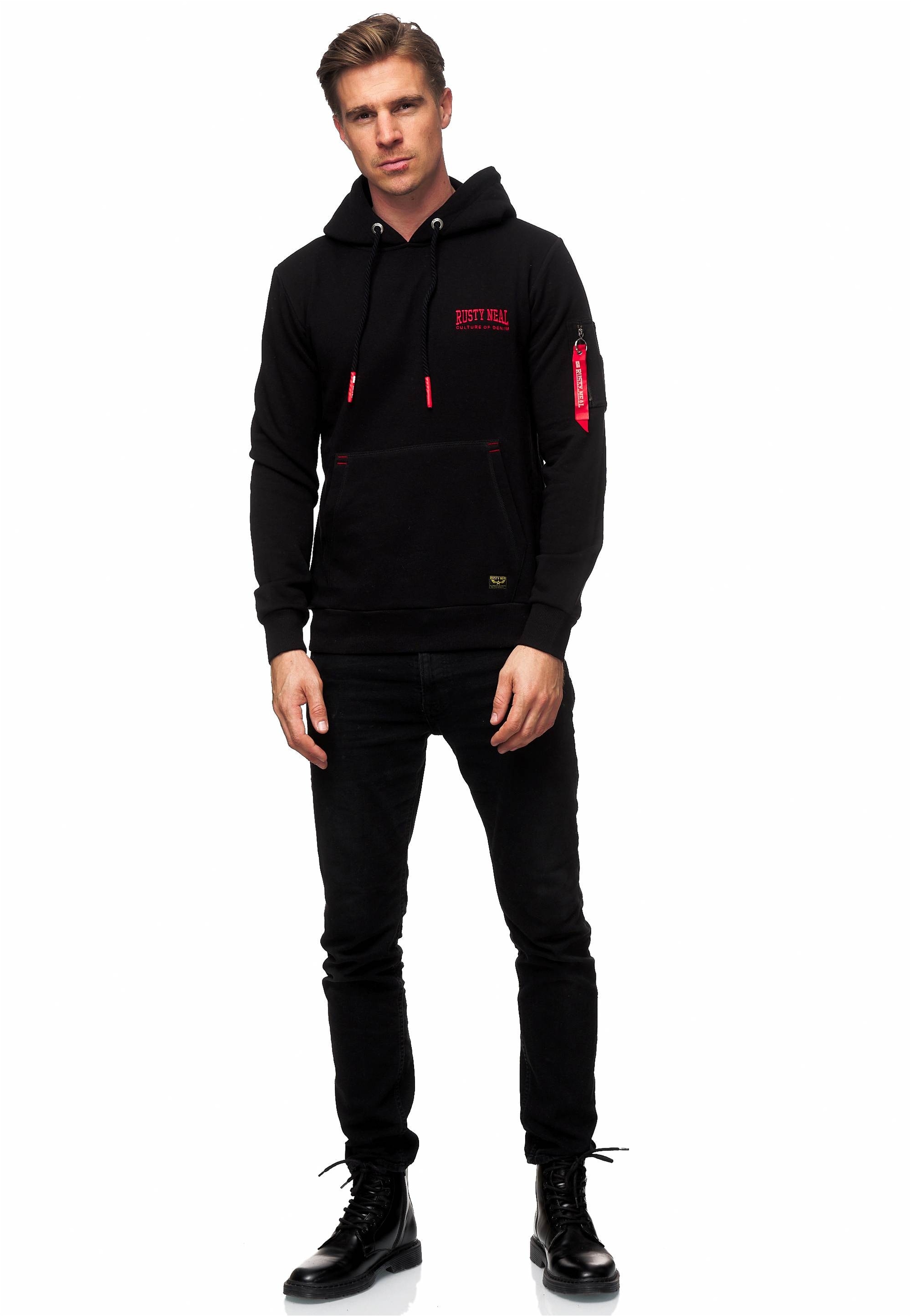 Rusty Neal Kapuzensweatshirt, mit stylischer Ärmeltasche
