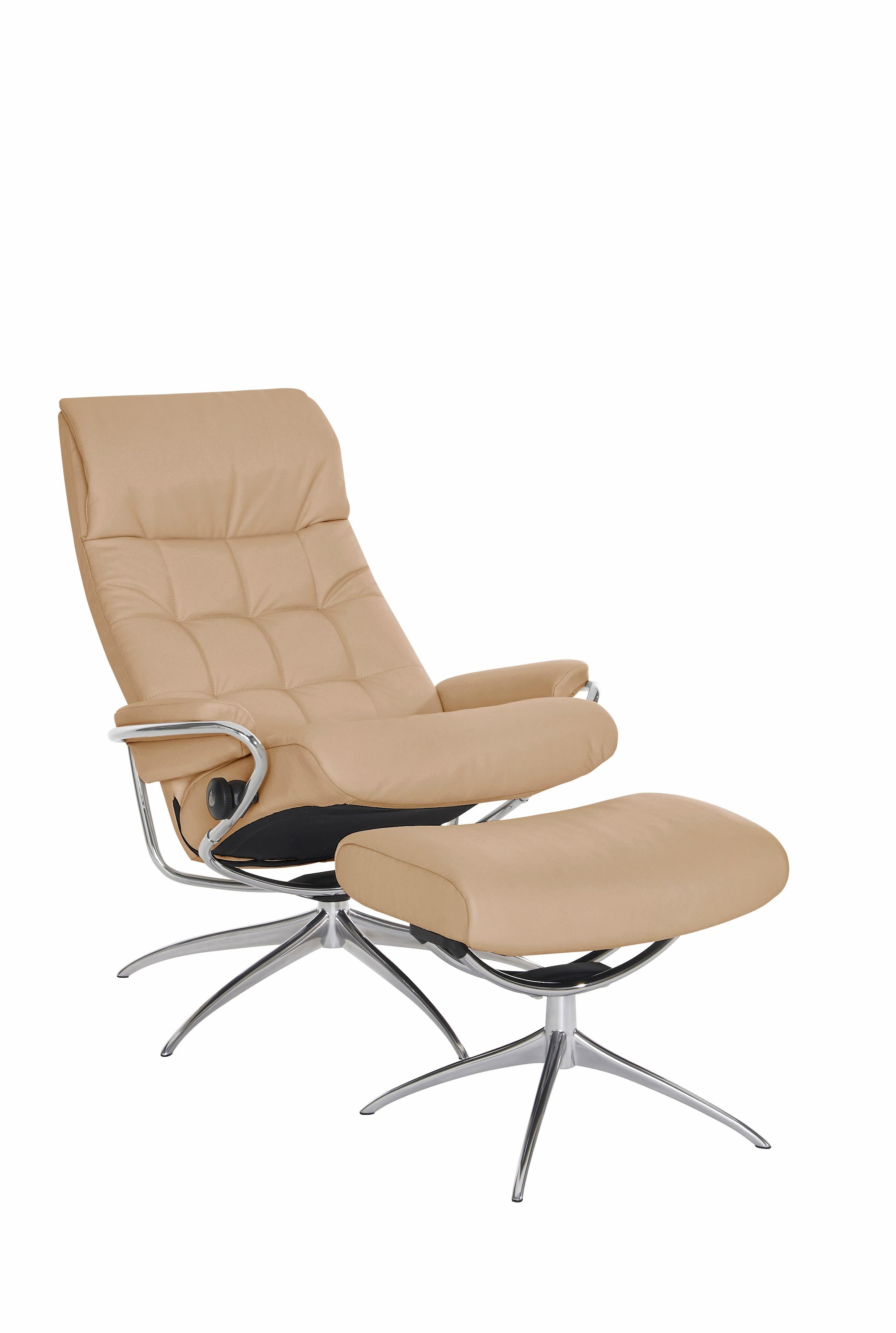 Stressless® Relaxsessel »London«, (Set, Relaxsessel mit Hocker), mit Hocker, High Back, mit Star Base, Gestell Chrom