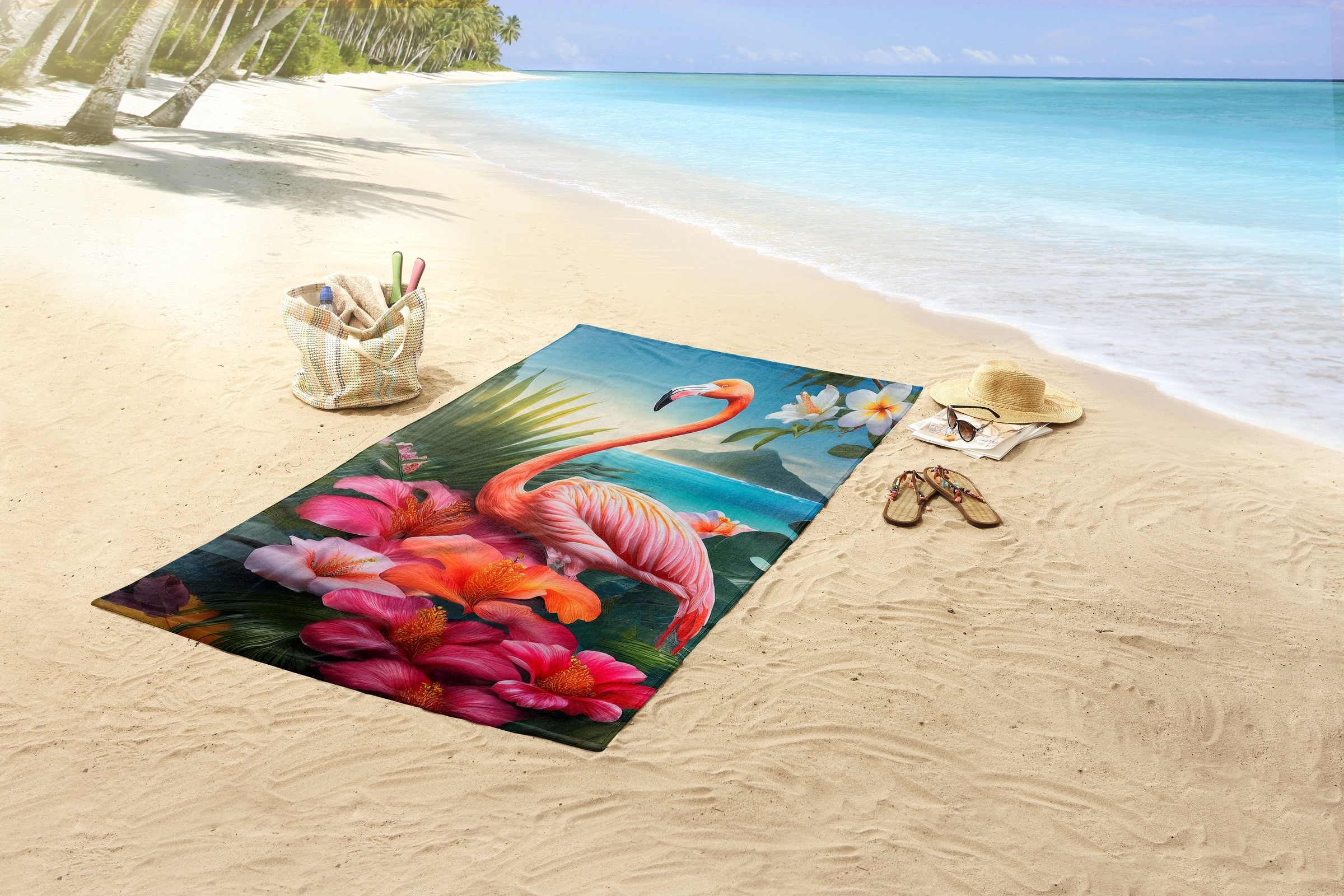 good morning Strandtuch »Jerry« Mikrofaser, Velours, Strandtuch, saugfähig, leicht, 100x180, tropisch